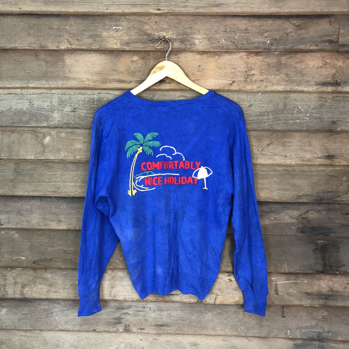 Japanese Brand × Vintage Rcwb art japan vintage faded Blue Cardigan #3967 Size US M / EU 48-50 / 2 - 1 Thumbnail