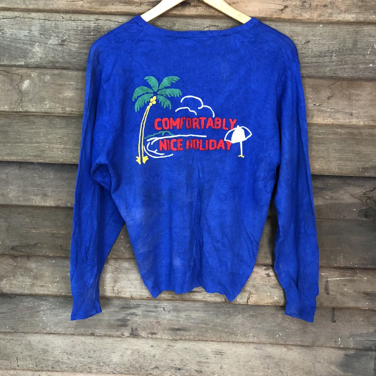 Japanese Brand × Vintage Rcwb art japan vintage faded Blue Cardigan #3967 Size US M / EU 48-50 / 2 - 3 Thumbnail