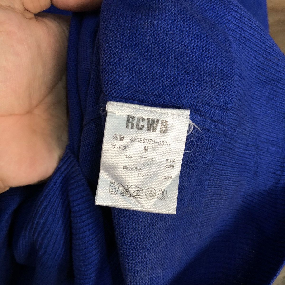 Japanese Brand × Vintage Rcwb art japan vintage faded Blue Cardigan #3967 Size US M / EU 48-50 / 2 - 12 Thumbnail