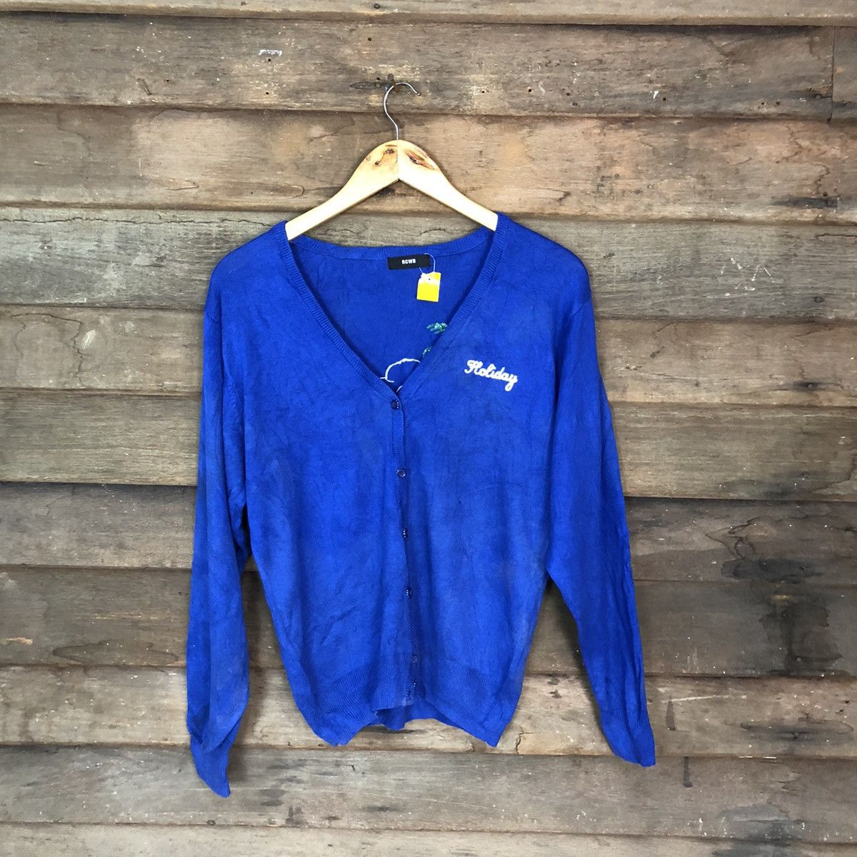 Japanese Brand × Vintage Rcwb art japan vintage faded Blue Cardigan #3967 Size US M / EU 48-50 / 2 - 5 Thumbnail