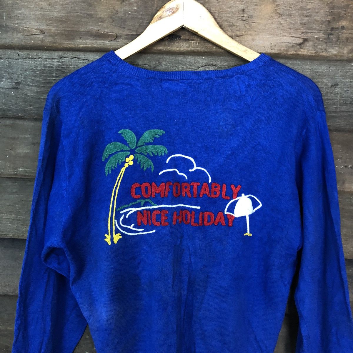 Japanese Brand × Vintage Rcwb art japan vintage faded Blue Cardigan #3967 Size US M / EU 48-50 / 2 - 2 Thumbnail