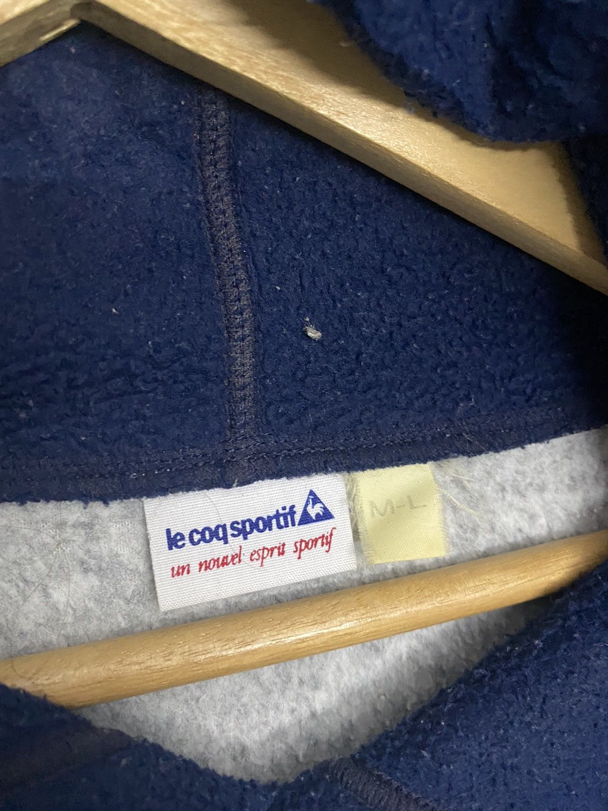 Le Coq Sportif × Vintage Vintage 90s Le Coq Sportif Hoodie Fleece Spellout Large Size US L / EU 52-54 / 3 - 5 Thumbnail