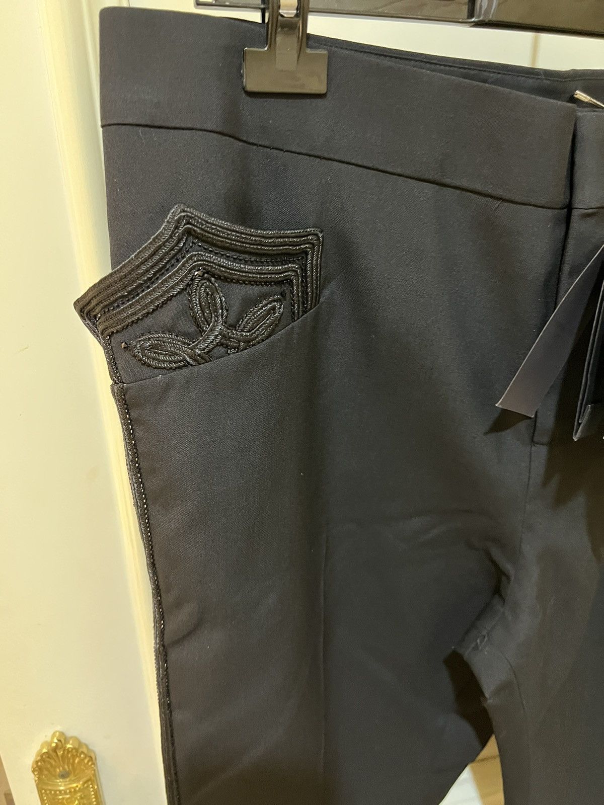 Saint Laurent Paris Grail-SS19 runaway pentalon brode toile Flared pants Size US 38 / EU 54 - 5 Thumbnail
