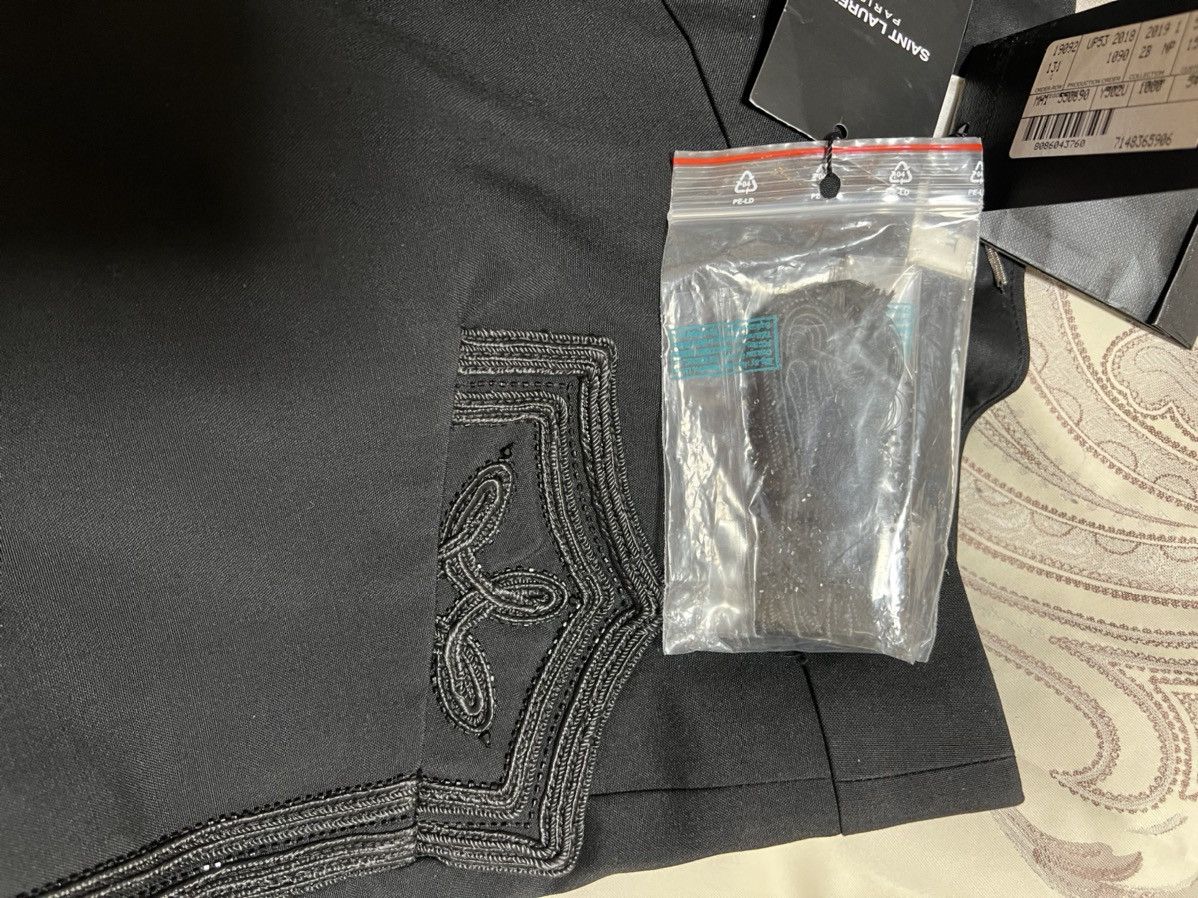 Saint Laurent Paris Grail-SS19 runaway pentalon brode toile Flared pants Size US 38 / EU 54 - 10 Thumbnail