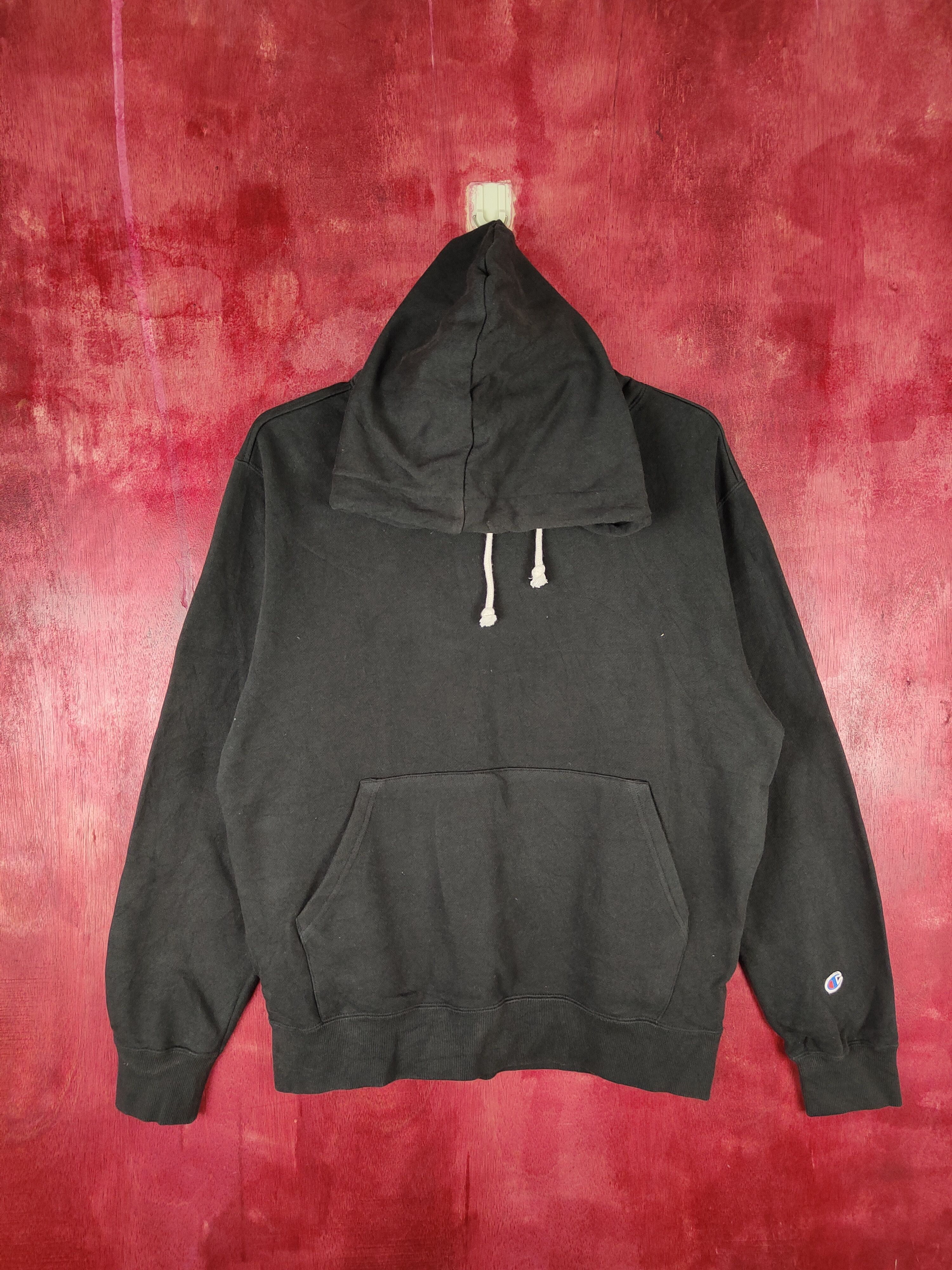 Champion vintage Black Hoodie Sweatshirt #5213