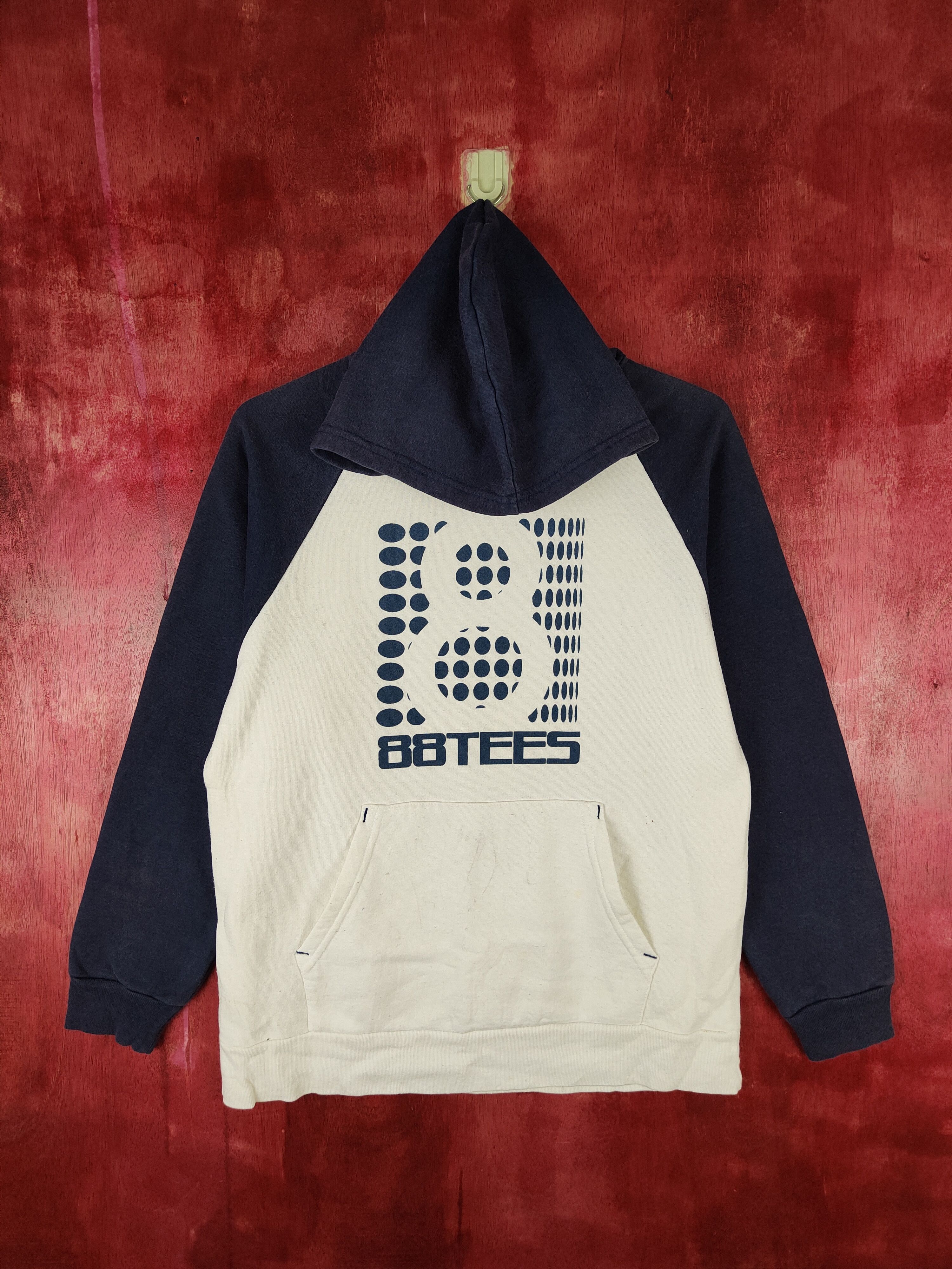 Vintage 88Tees vintage White/Blue Hoodie Sweatshirt #5416 Size US S / EU 44-46 / 1 - 1 Thumbnail