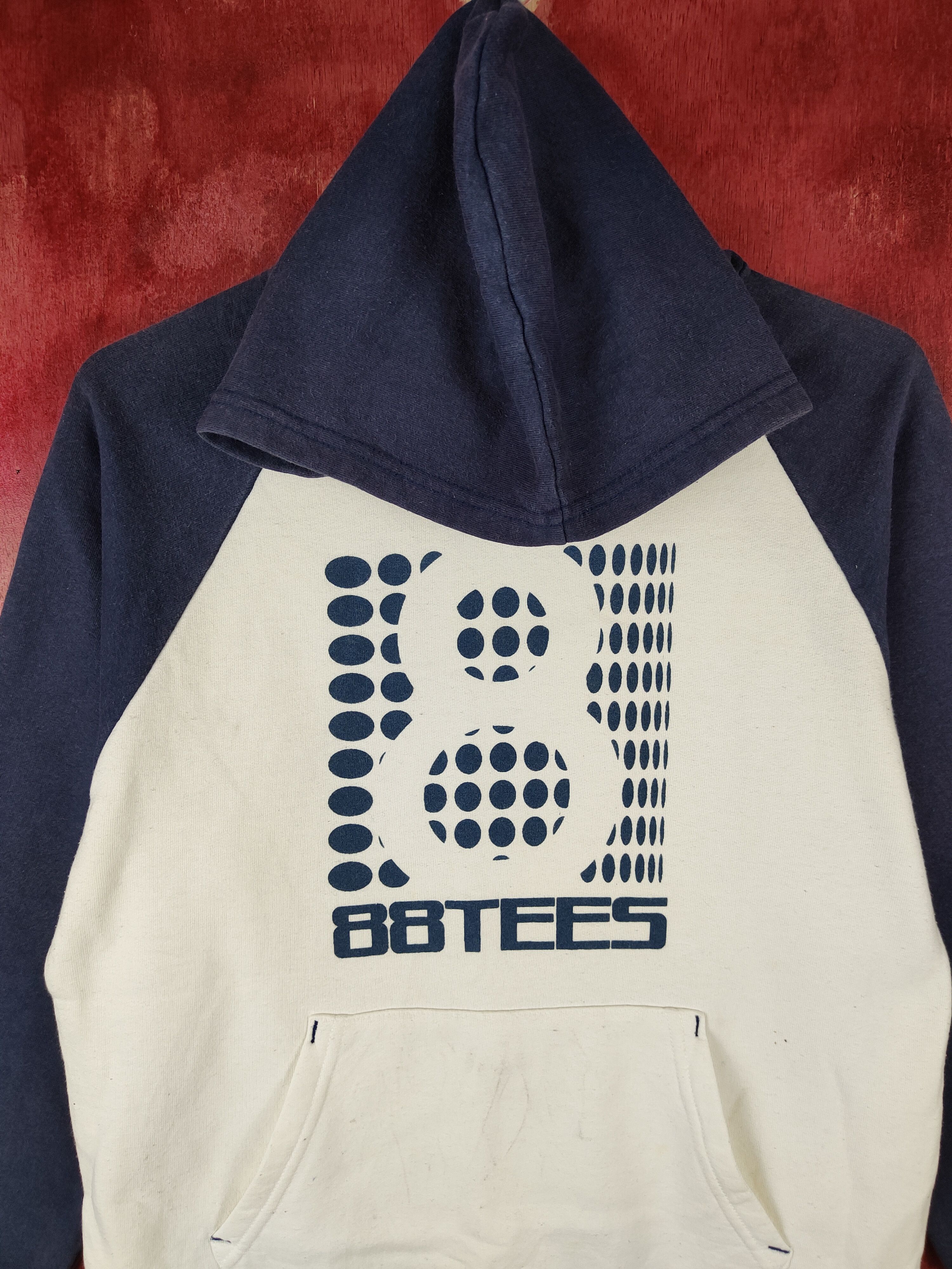 Vintage 88Tees vintage White/Blue Hoodie Sweatshirt #5416 Size US S / EU 44-46 / 1 - 2 Thumbnail