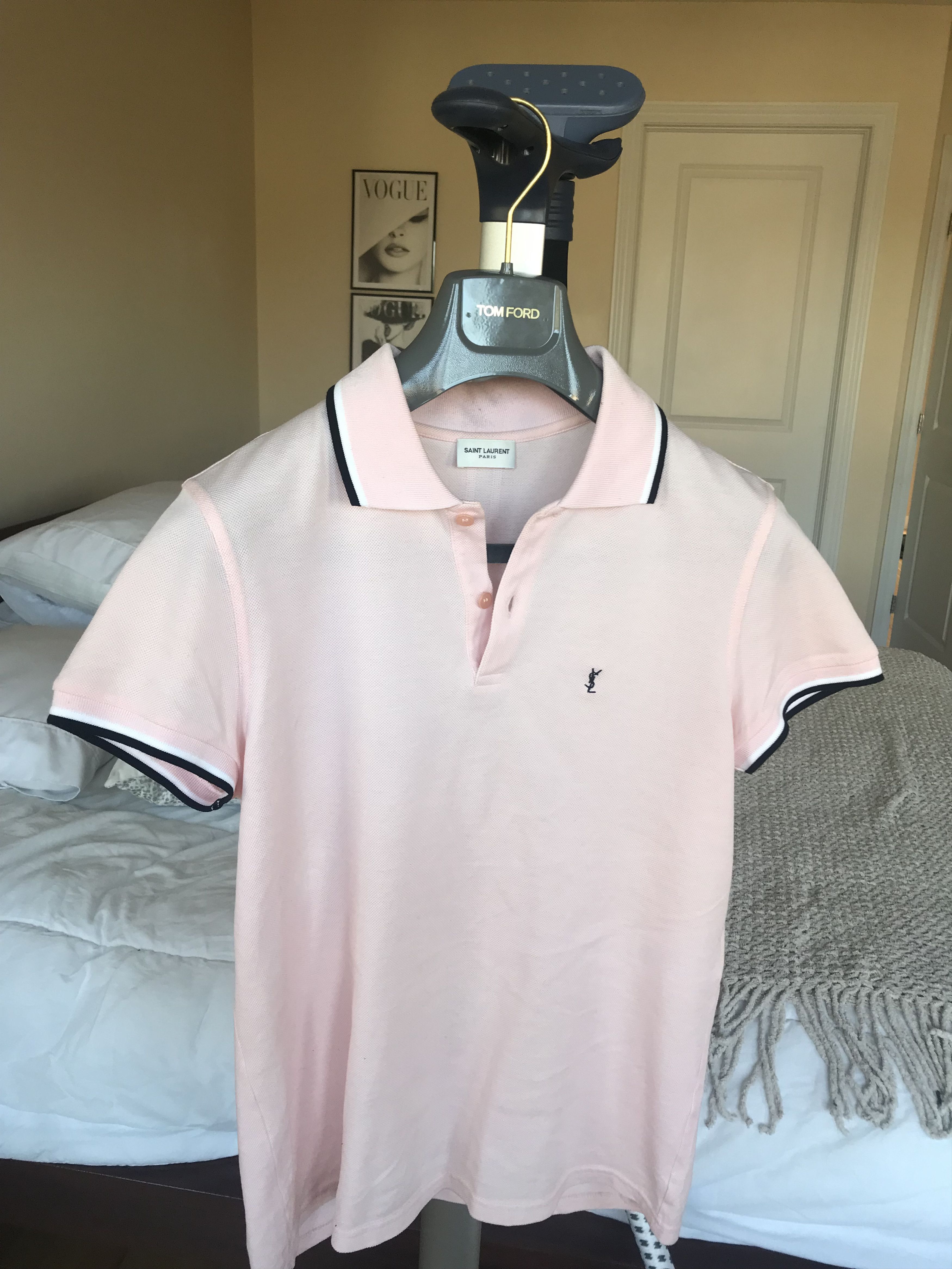 Hedi Slimane × Saint Laurent Paris Saint Laurent YSL logo pink polo Size US S / EU 44-46 / 1 - 1 Thumbnail