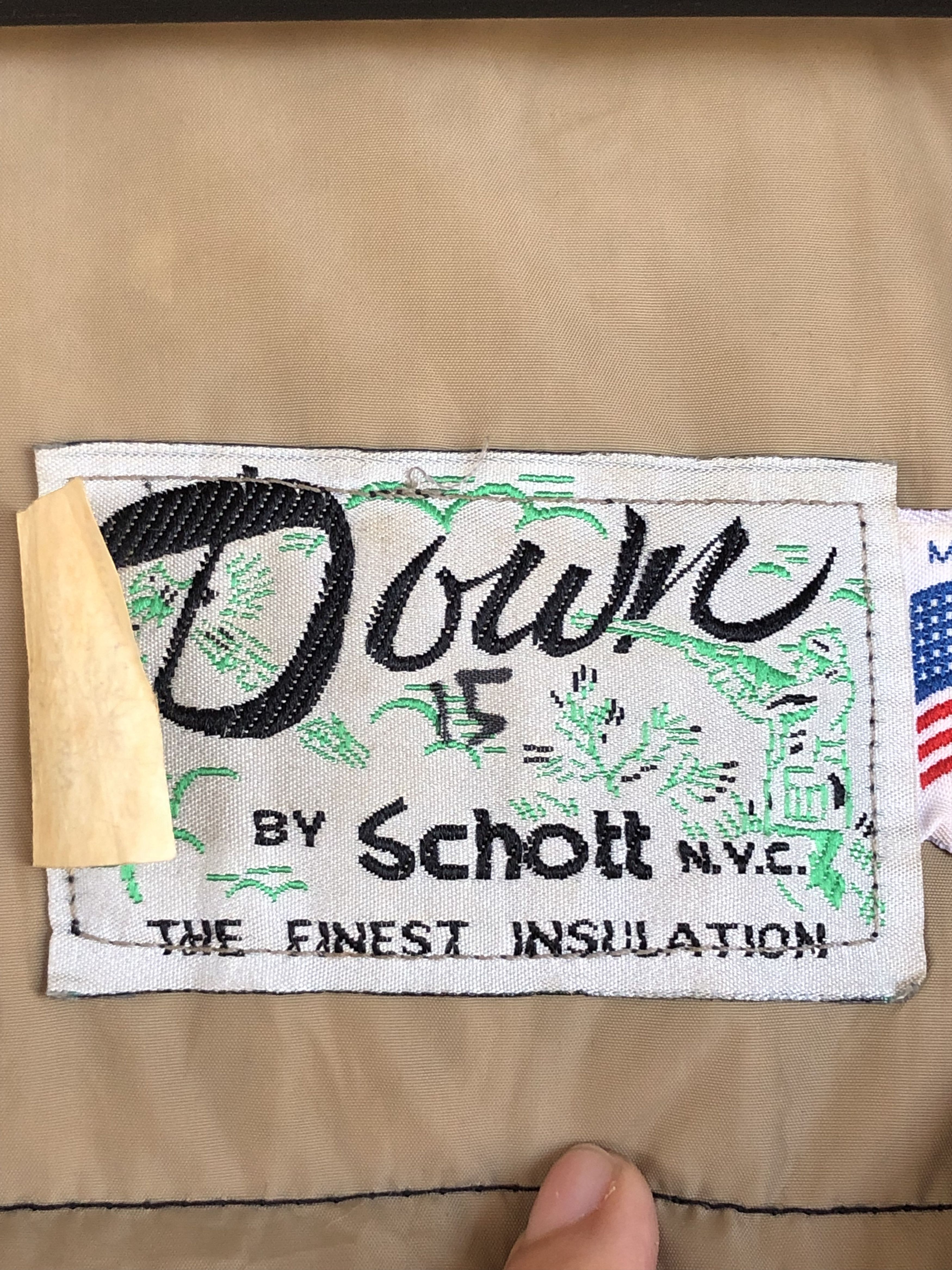 Schott × Vintage RARE🔥VINTAGE SCHOTT PUFFER GOOSE DOWN JACKET Size US L / EU 52-54 / 3 - 12 Thumbnail