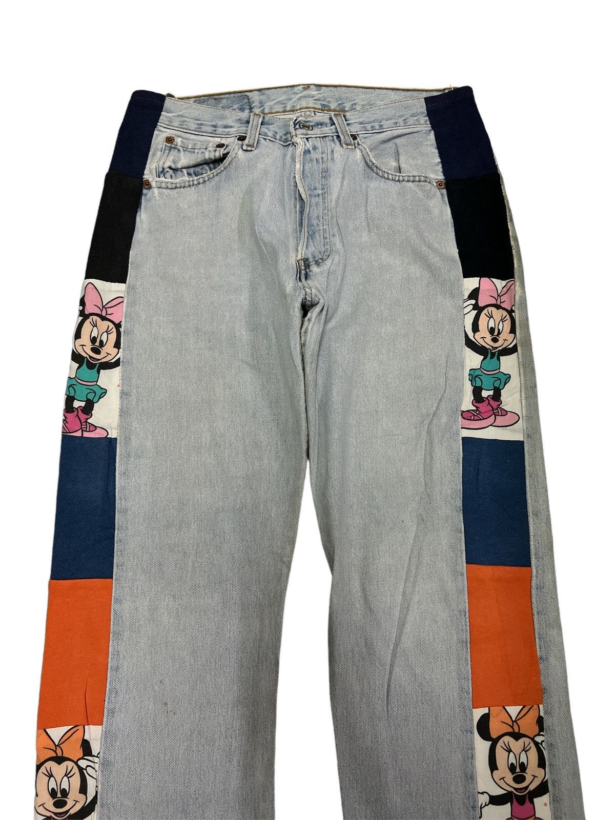 Levi's Made & Crafted CUSTOM MADE LEVIS 501 PATCHED MINNIE MOUSE DENIM PANT Size US 30 / EU 46 - 4 Thumbnail