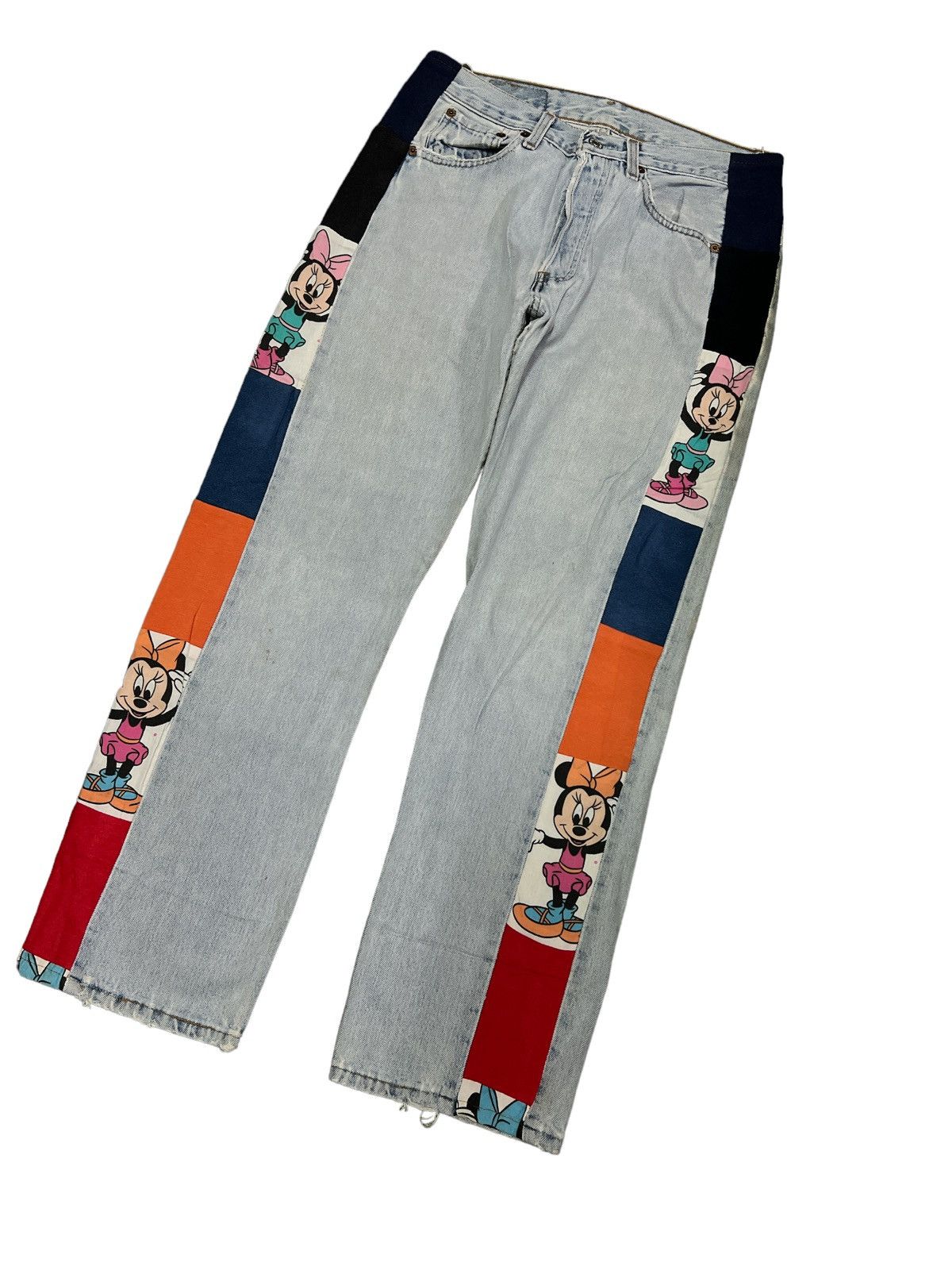 Levi's Made & Crafted CUSTOM MADE LEVIS 501 PATCHED MINNIE MOUSE DENIM PANT Size US 30 / EU 46 - 3 Thumbnail