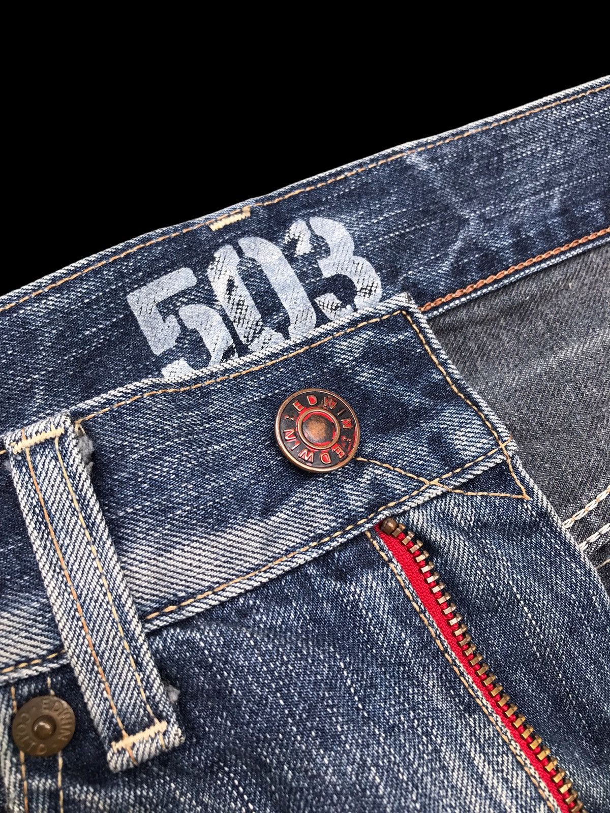 Edwin × If Six Was Nine THRASHED💥Sick Distressed Edwin 503 Denim Jeans Pants Size US 31 - 16 Thumbnail