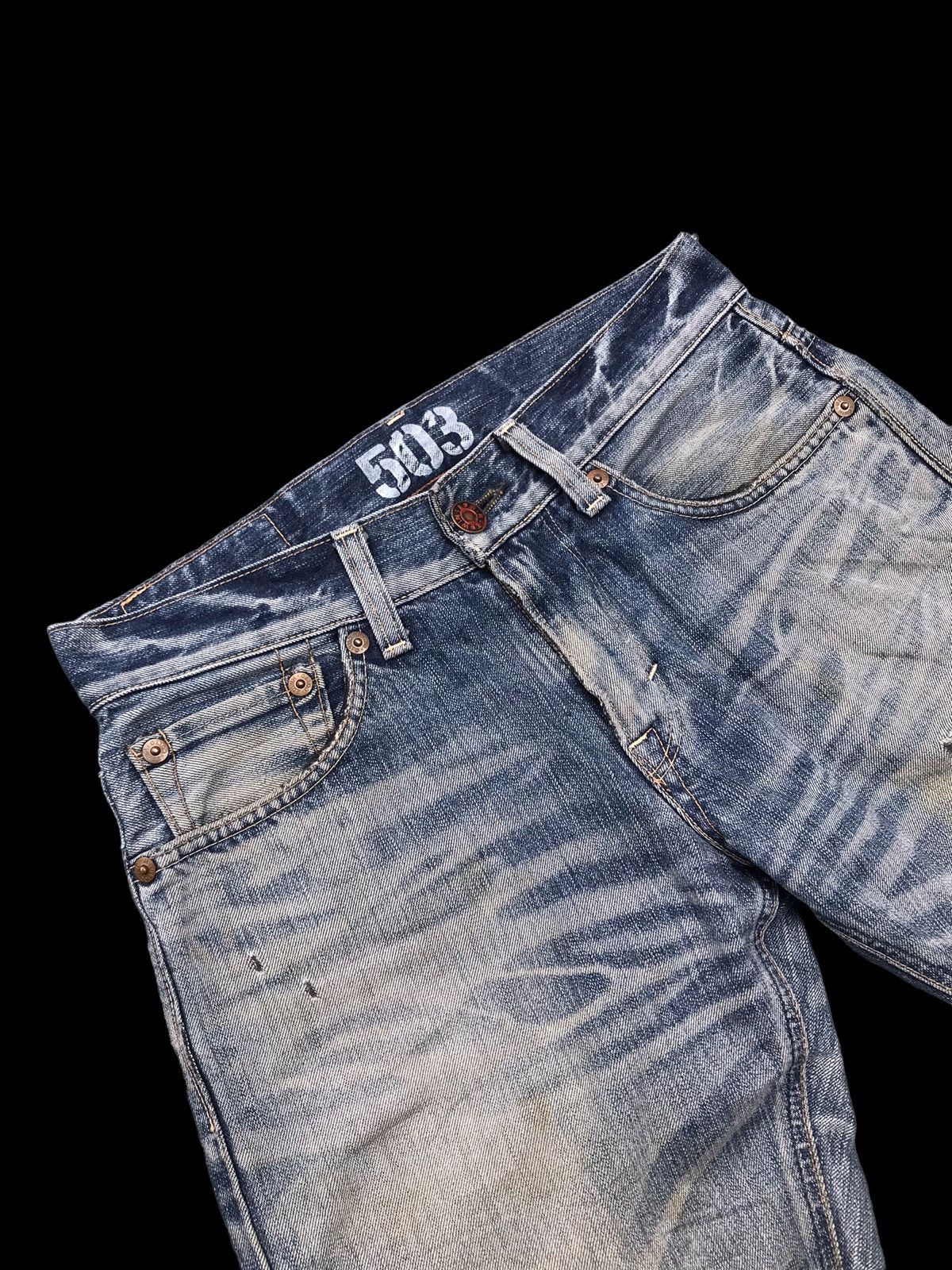 Edwin × If Six Was Nine THRASHED💥Sick Distressed Edwin 503 Denim Jeans Pants Size US 31 - 14 Thumbnail