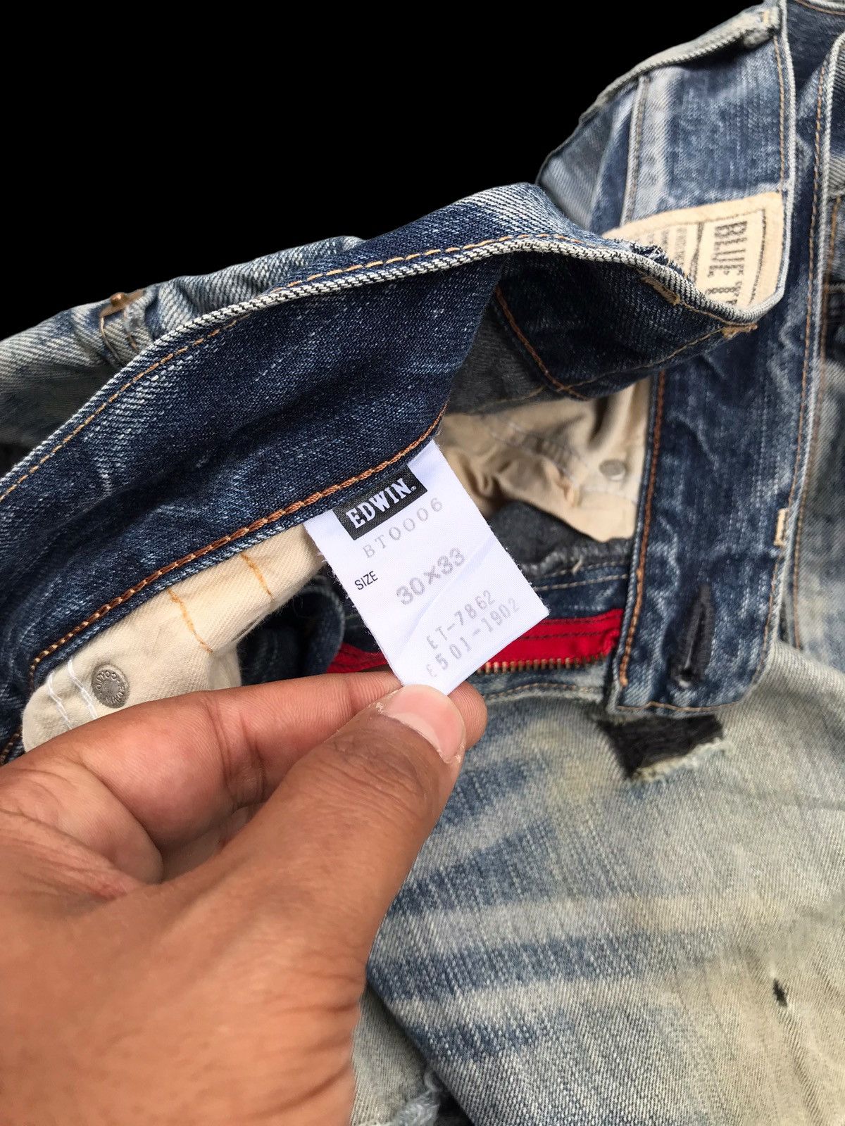 Edwin × If Six Was Nine THRASHED💥Sick Distressed Edwin 503 Denim Jeans Pants Size US 31 - 17 Thumbnail