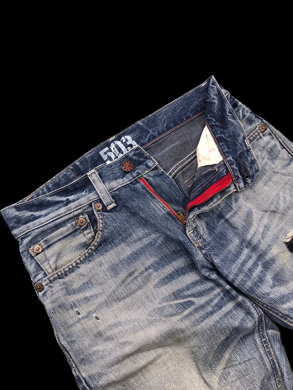 Edwin × If Six Was Nine THRASHED💥Sick Distressed Edwin 503 Denim Jeans Pants Size US 31 - 15 Thumbnail