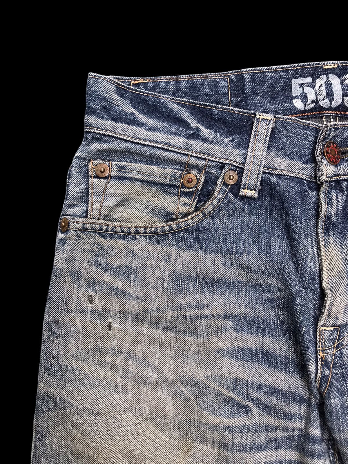 Edwin × If Six Was Nine THRASHED💥Sick Distressed Edwin 503 Denim Jeans Pants Size US 31 - 4 Thumbnail