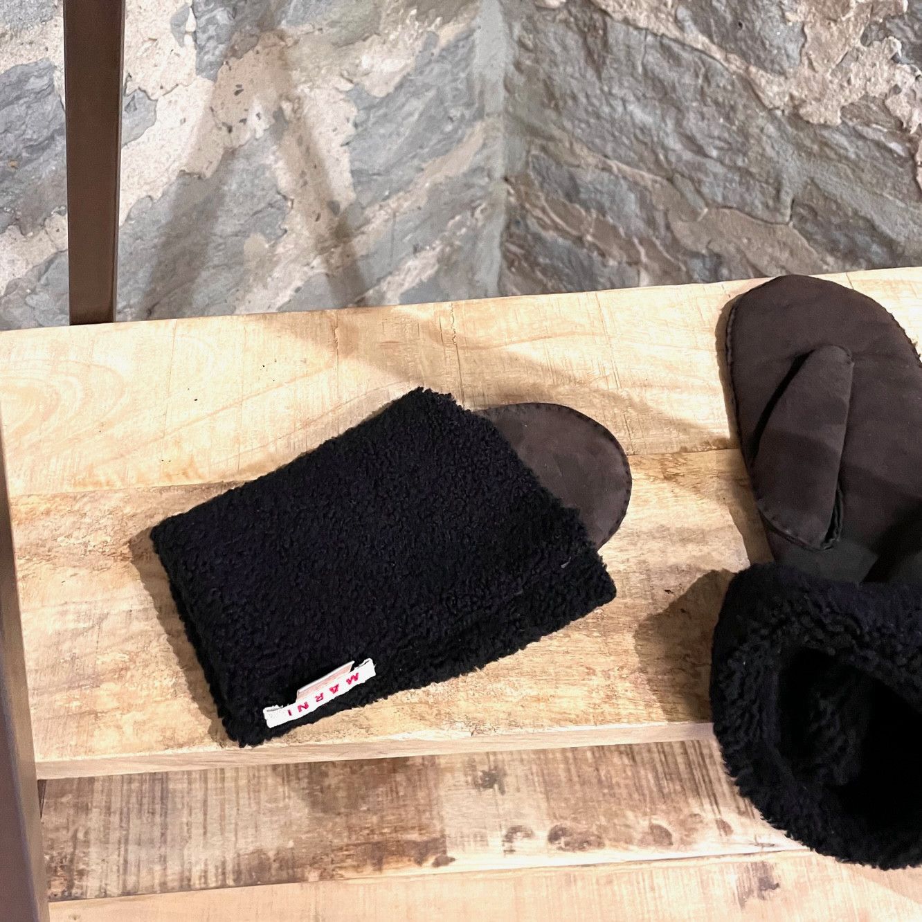 Marni Marni Chocolate Brown Suede Mittens Size ONE SIZE - 5 Thumbnail