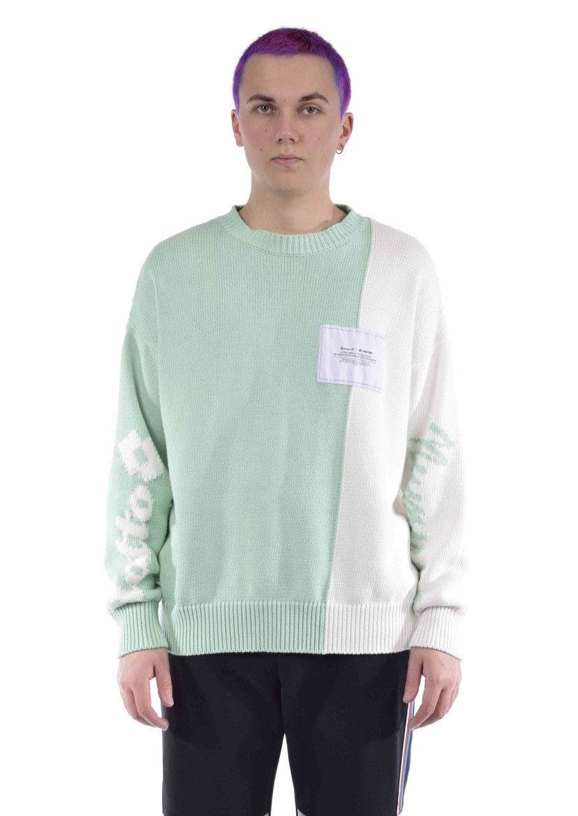 Numero 00 x Lotto Bicolor knitted sweater oversize crewneck