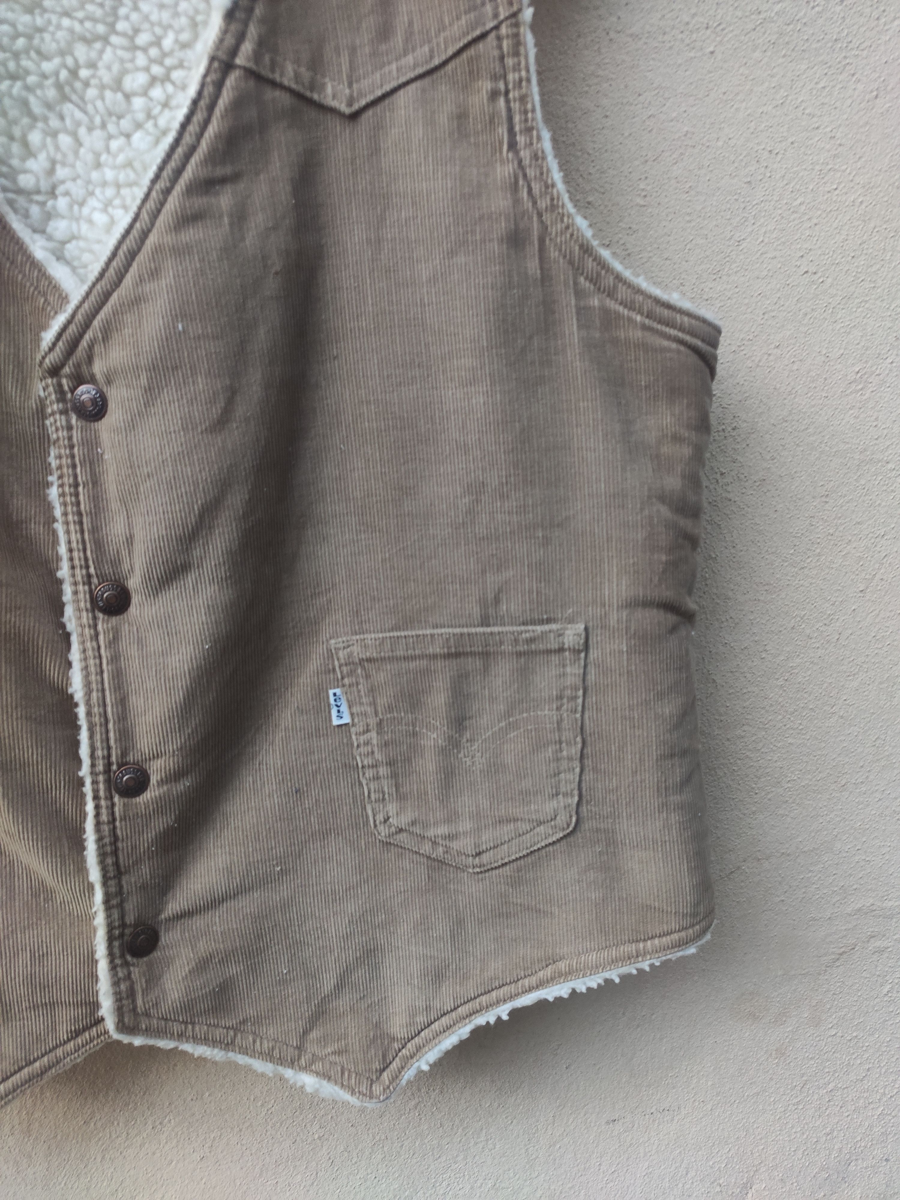 Levi's 🔥 Vintage 90s Vintage Levis Vest sherpa made in USA Size US L / EU 52-54 / 3 - 3 Thumbnail