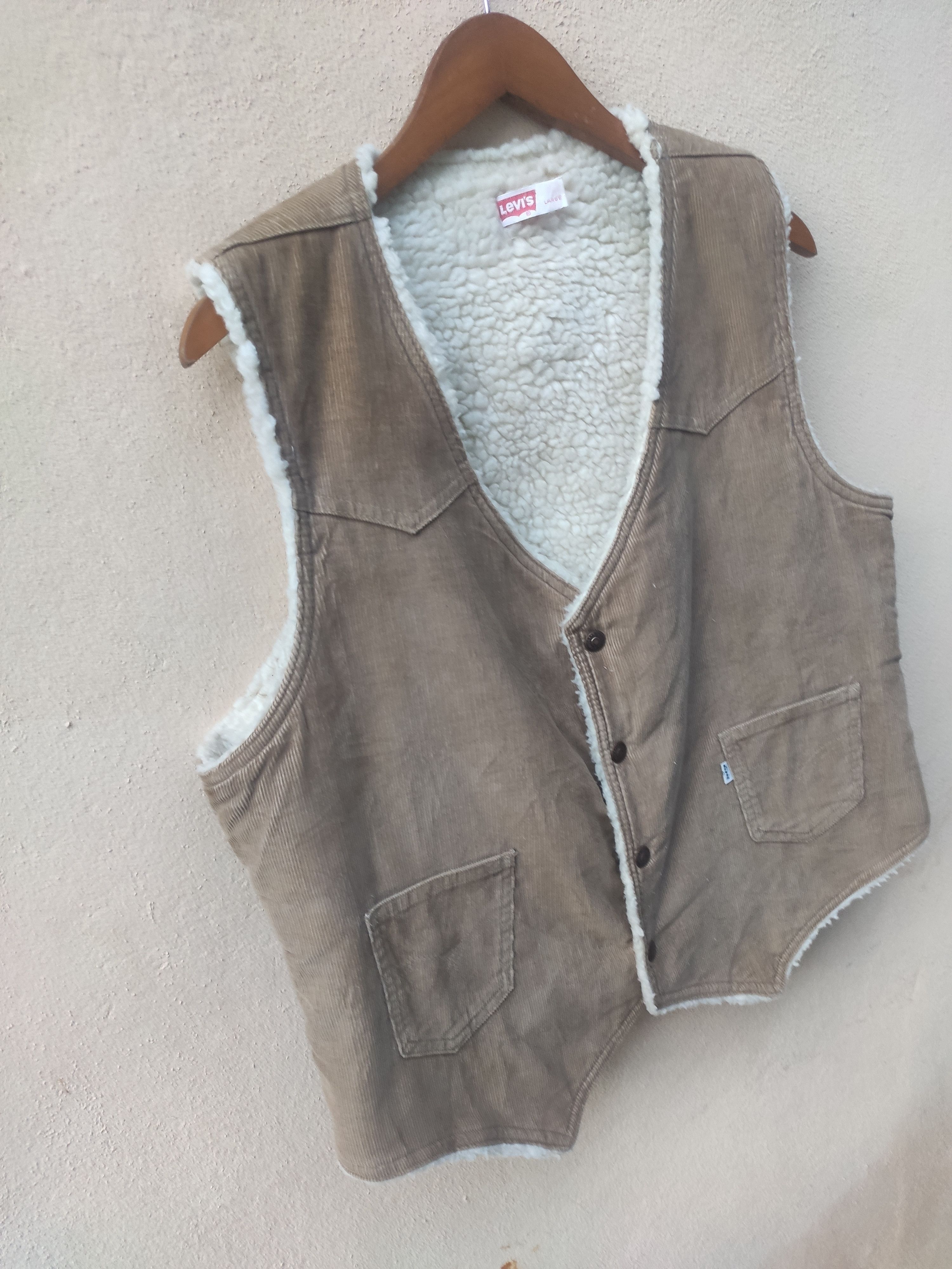 Levi's 🔥 Vintage 90s Vintage Levis Vest sherpa made in USA Size US L / EU 52-54 / 3 - 2 Thumbnail
