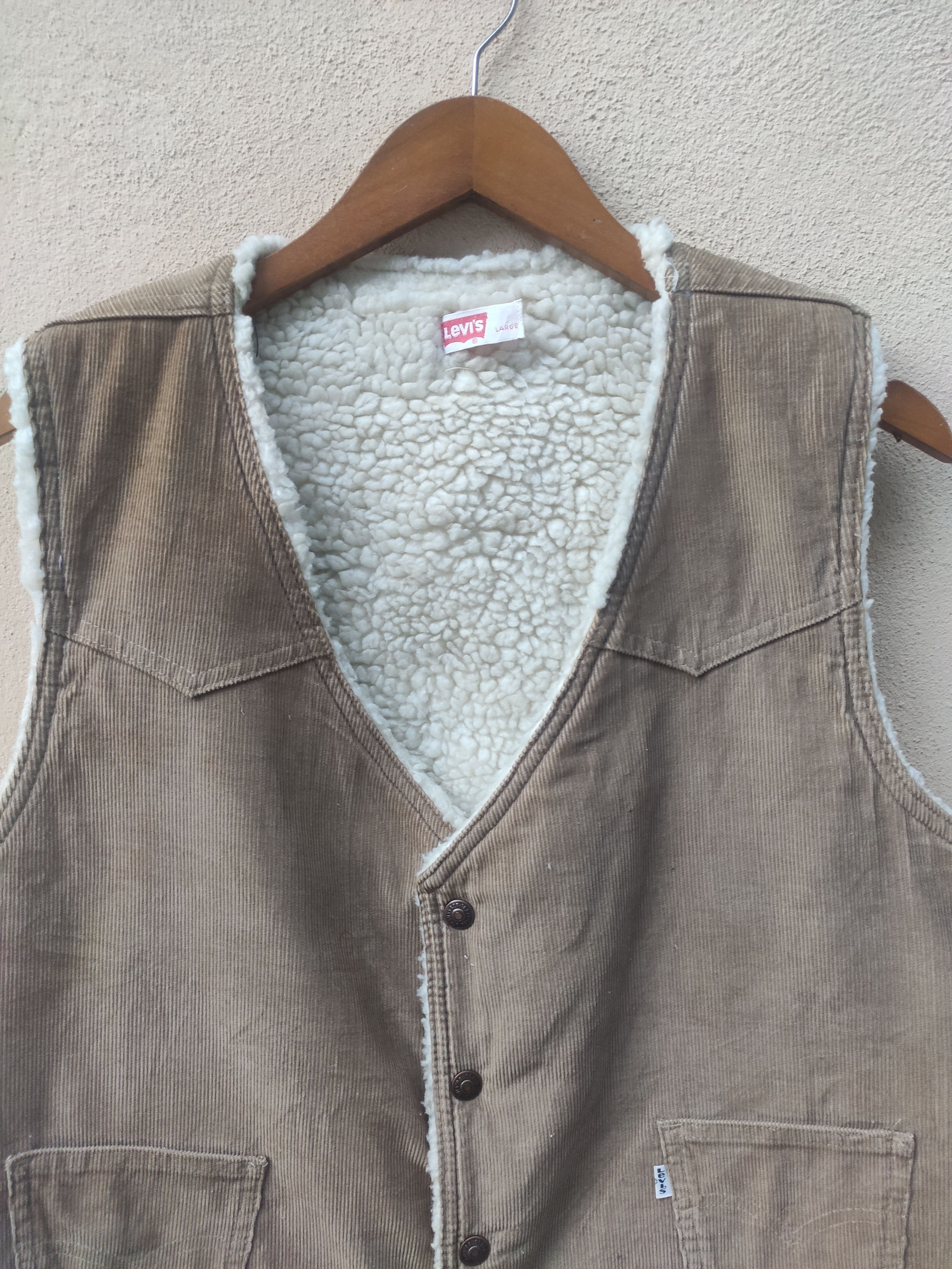 Levi's 🔥 Vintage 90s Vintage Levis Vest sherpa made in USA Size US L / EU 52-54 / 3 - 4 Thumbnail