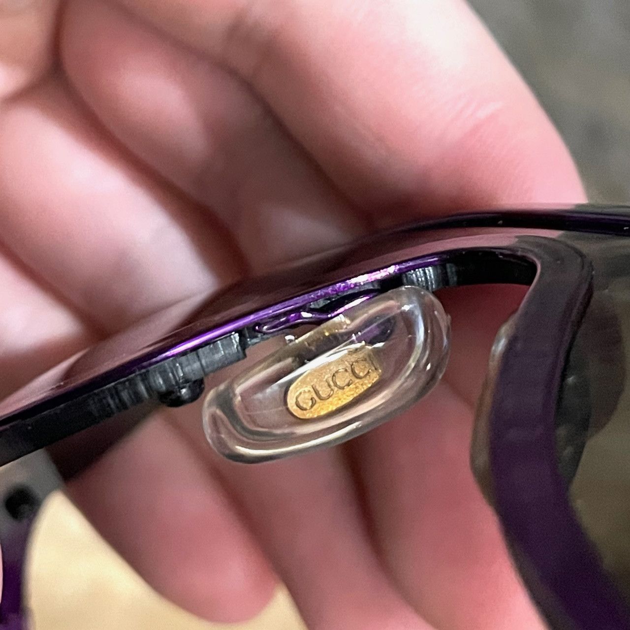 Gucci Gucci GG 1612S Purple Oval Shield Sunglasses Size ONE SIZE - 7 Thumbnail