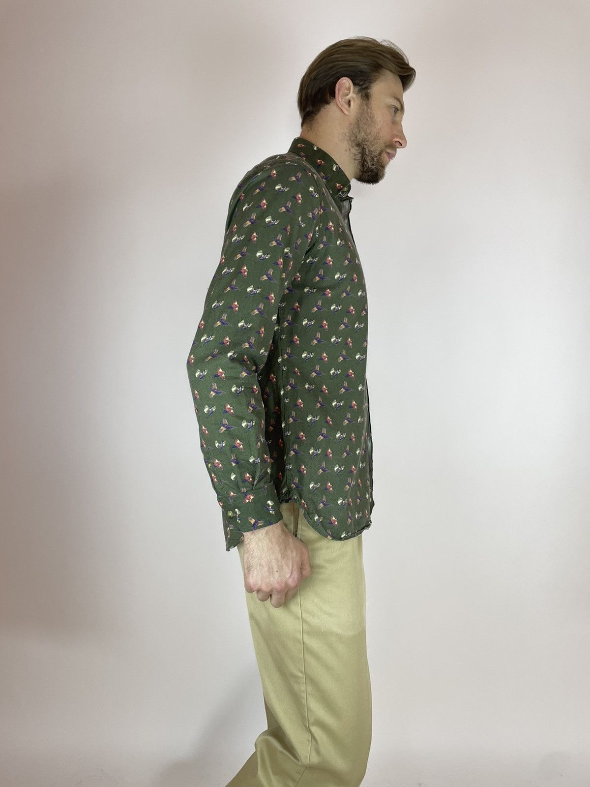 Viyella VIYELLA Mens Shirt long sleeve ducks pattern size 16.5 / L Size US L / EU 52-54 / 3 - 6 Thumbnail