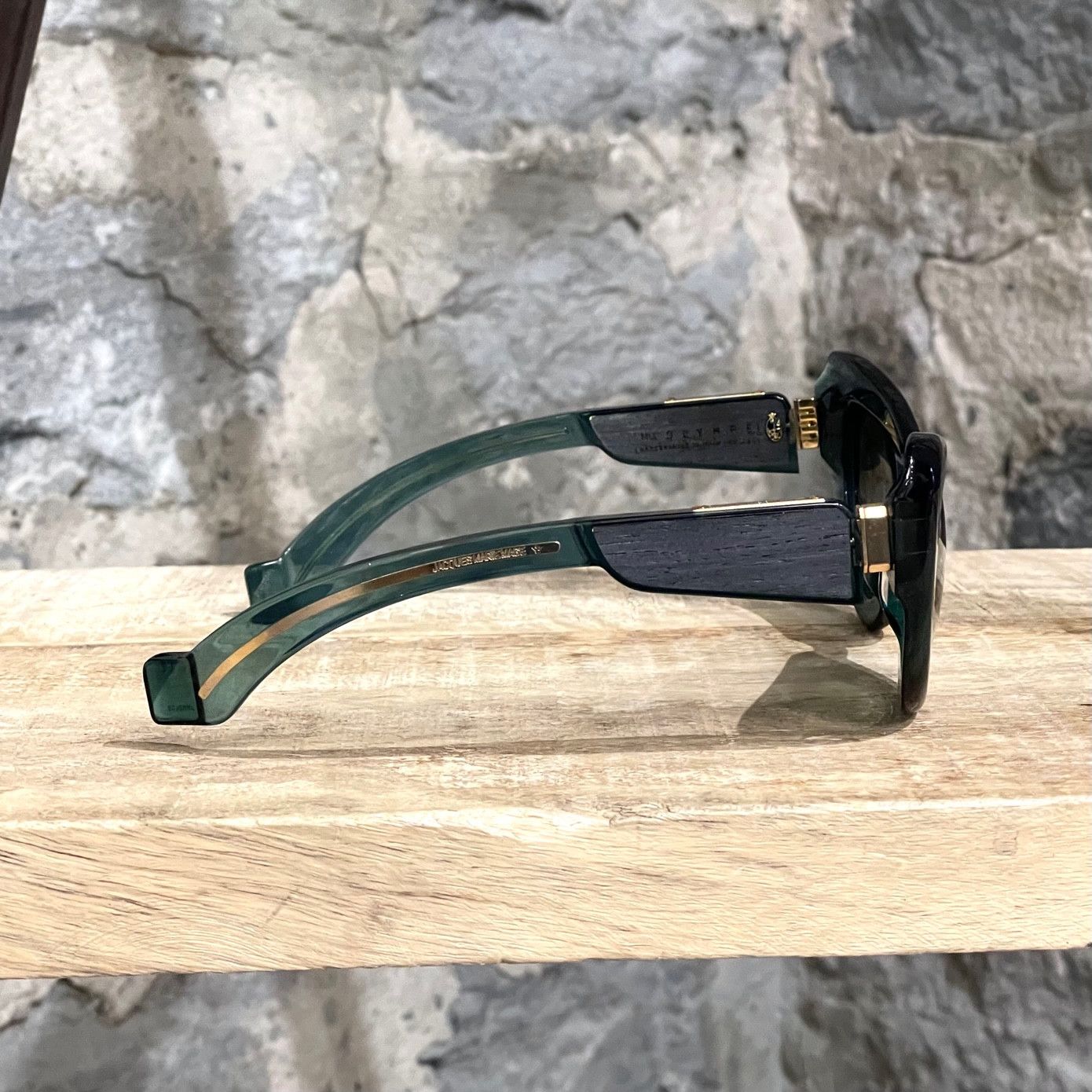 Jacques Marie Mage Jacques Marie Mage Vintage JMM 0L06 Green Cat Eye Sunglasses Size ONE SIZE - 9 Thumbnail