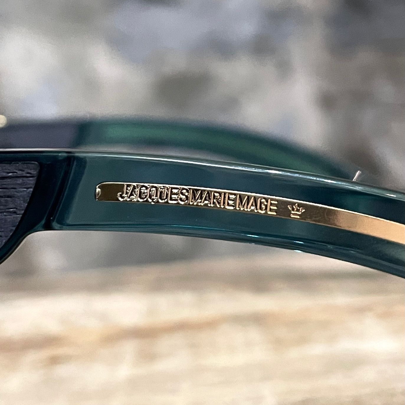 Jacques Marie Mage Jacques Marie Mage Vintage JMM 0L06 Green Cat Eye Sunglasses Size ONE SIZE - 4 Thumbnail