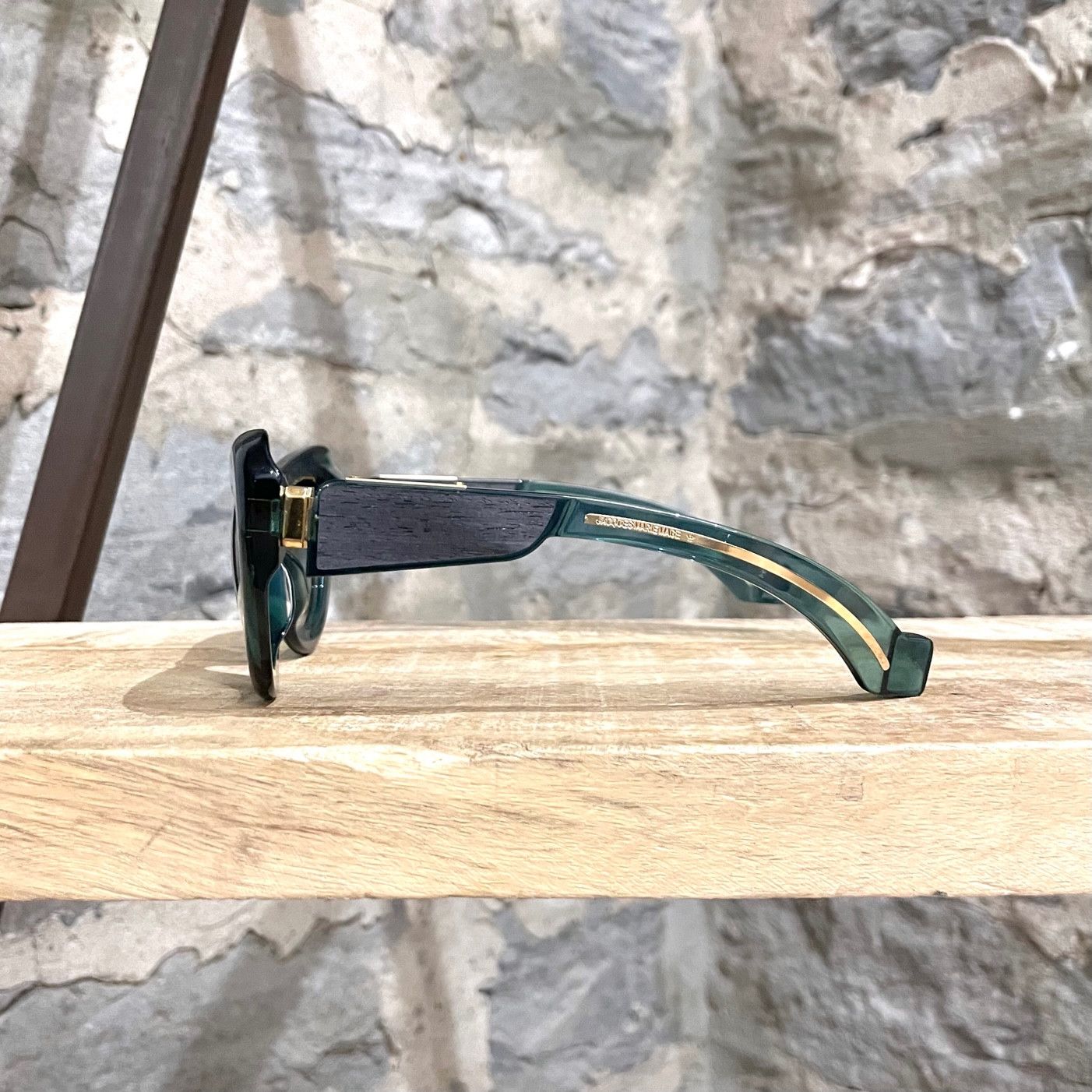 Jacques Marie Mage Jacques Marie Mage Vintage JMM 0L06 Green Cat Eye Sunglasses Size ONE SIZE - 3 Thumbnail