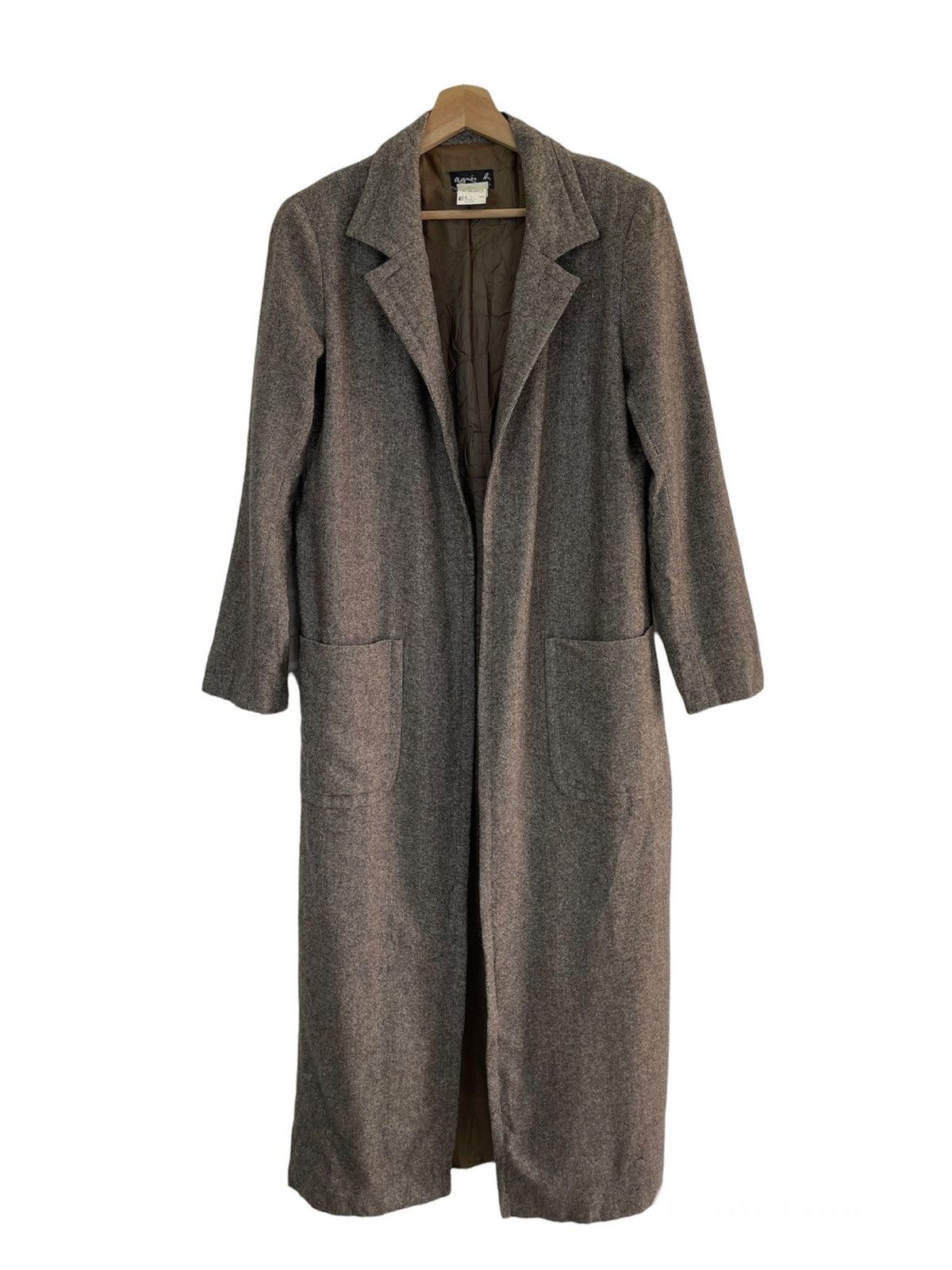 agnes b. Vintage Agnes B Paris Long Coat Houndstooth Size S / US 4 / IT 40 - 1 Thumbnail
