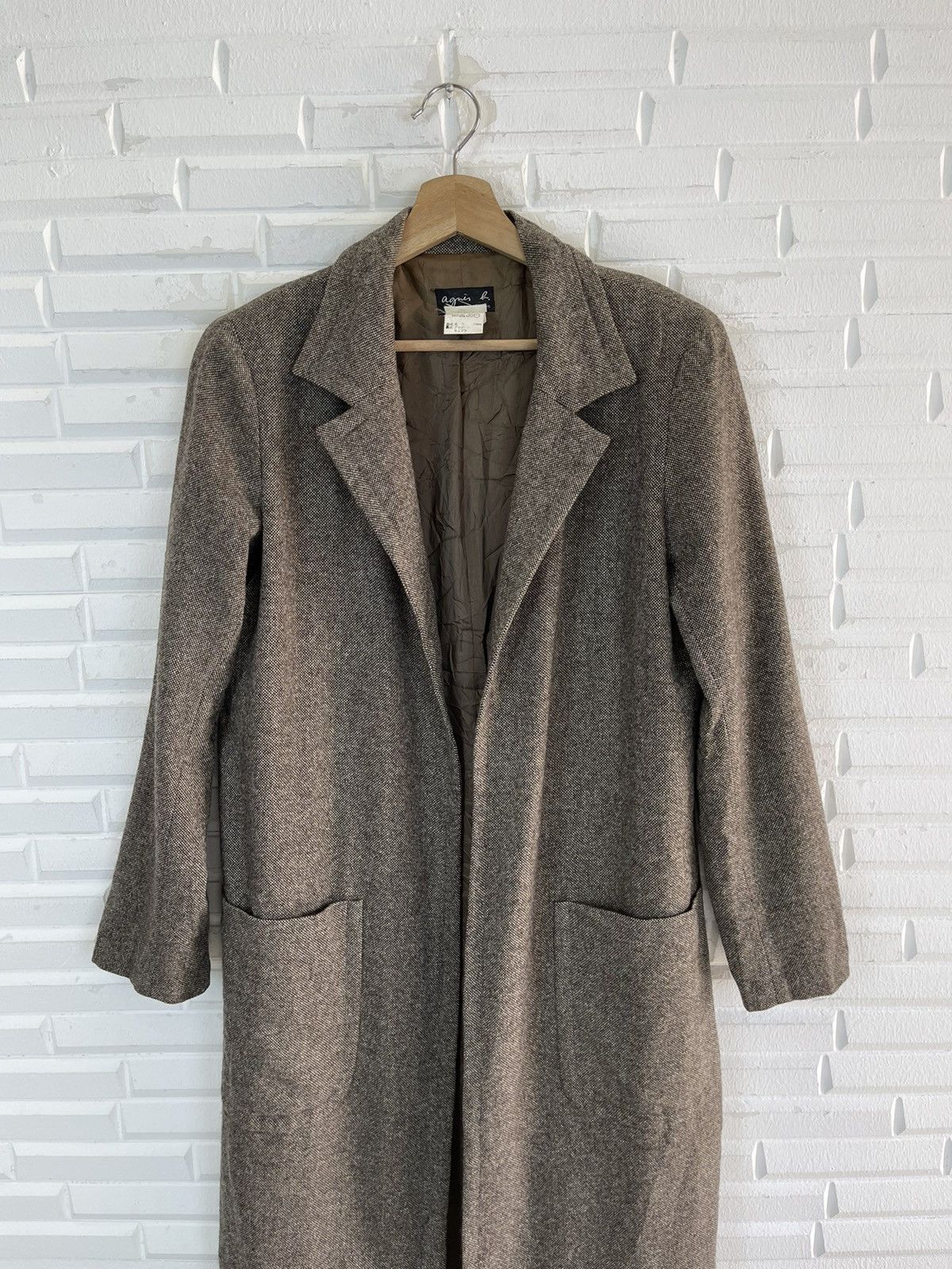 agnes b. Vintage Agnes B Paris Long Coat Houndstooth Size S / US 4 / IT 40 - 3 Thumbnail
