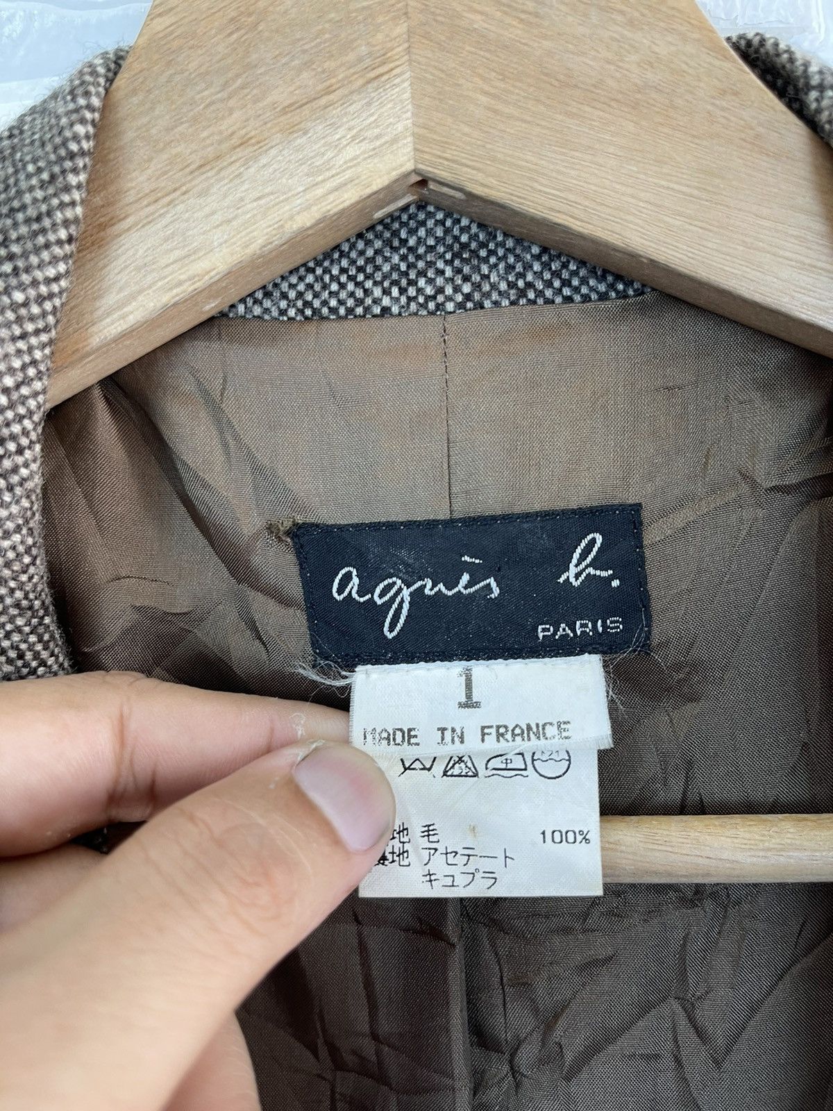 agnes b. Vintage Agnes B Paris Long Coat Houndstooth Size S / US 4 / IT 40 - 5 Thumbnail