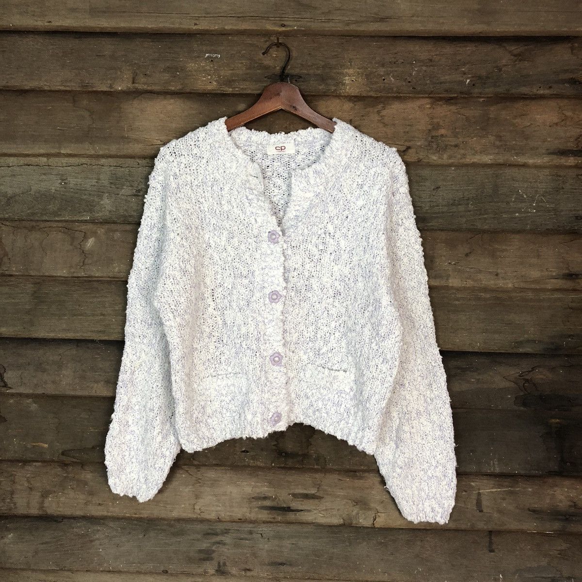 Japanese Brand CP Tokyo White Patterned Cardigans #H011 Size US M / EU 48-50 / 2 - 1 Thumbnail
