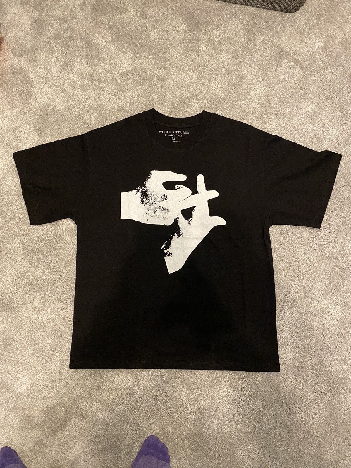 Streetwear Playboi Carti Middle Finger Cross Tee | Grailed