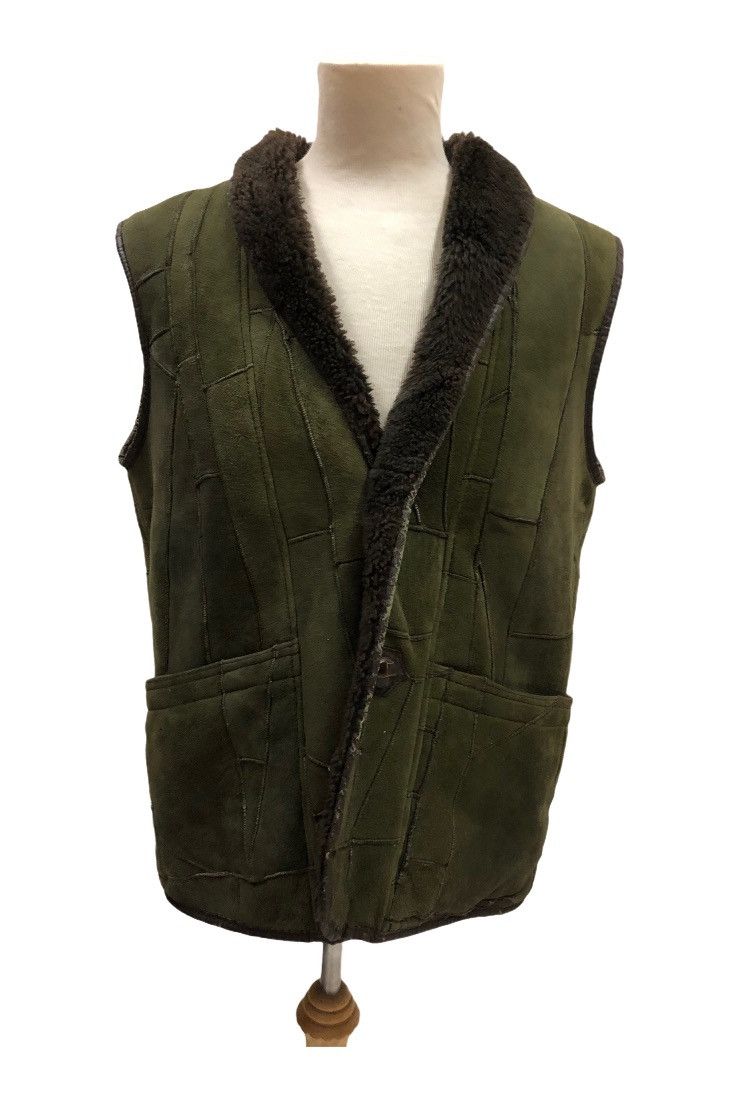 Japanese Brand Leather Patchwork Vest
