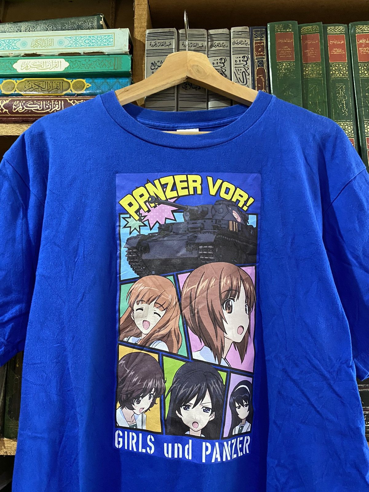 image of Anima x Cartoon Network Girls Und Panzer Anime Shirt in Blue, Men's (Size Large)