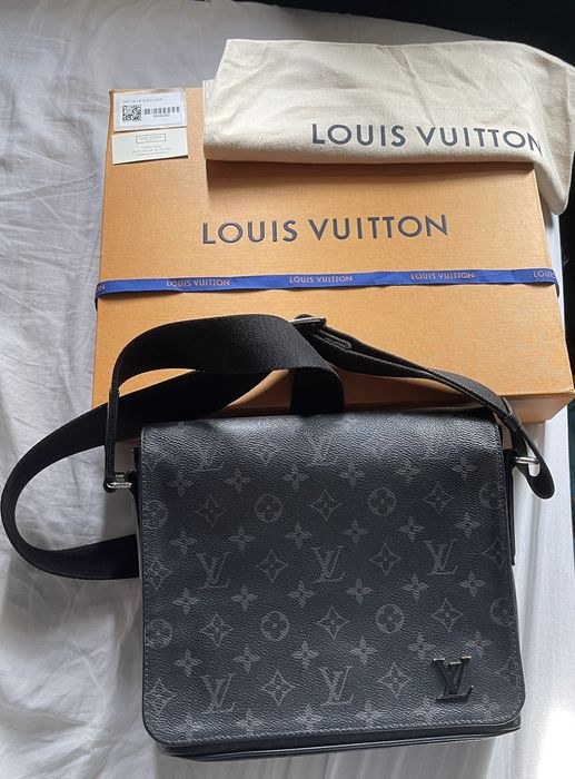 Louis Vuitton Messenger District Monogram Eclipse PM Noir Black M44000  Brand New