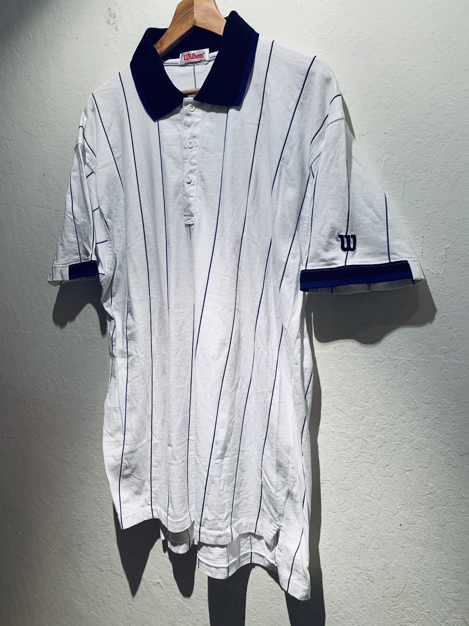 Vintage × Wilson *RARE* Vintage Wilson Striped Tennis Polo Shirt - L/XL Size US L / EU 52-54 / 3 - 1 Thumbnail
