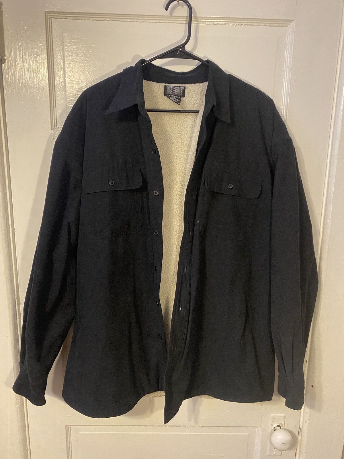 Knightsbridge Vintage Knightsbridge Sherpa Lined Suede Shirt Jacket Size US XL / EU 56 / 4 - 1 Thumbnail