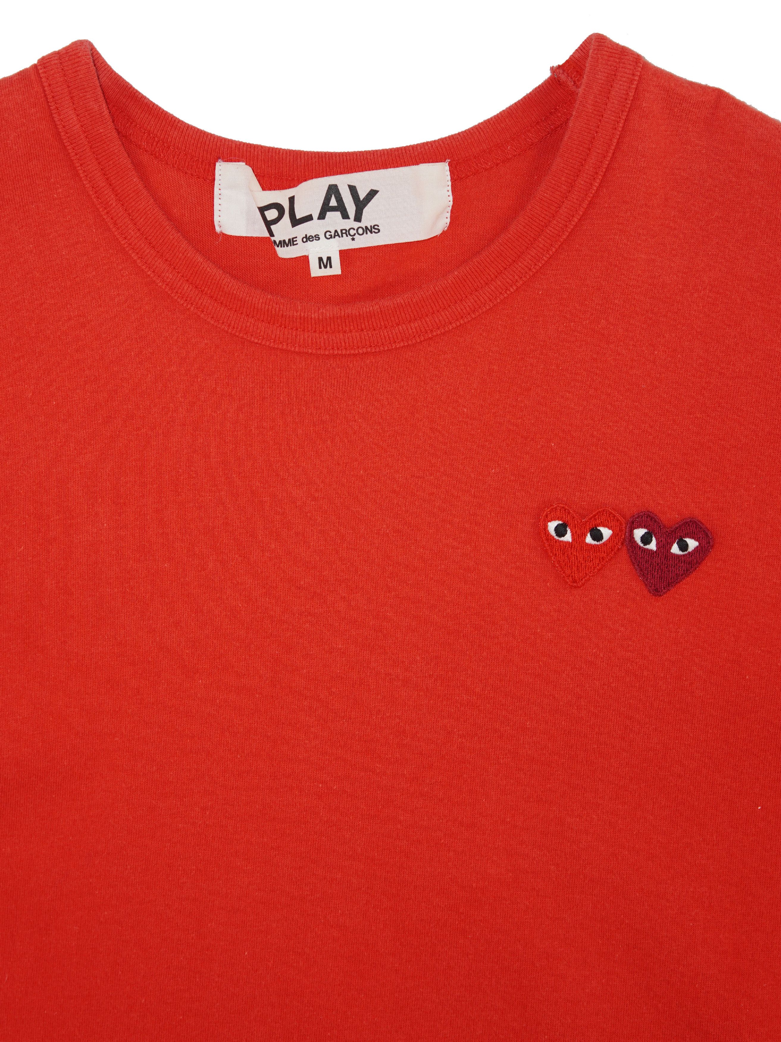 Comme des Garcons ❤️ CDG PLAY Double Heart Tee Red Size US M / EU 48-50 / 2 - 2 Preview
