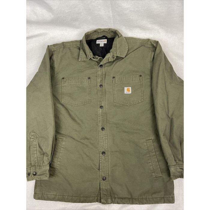 Carhartt Carhartt Rip Stop Quilted Insulated Shirt Jacket Olive Green ...