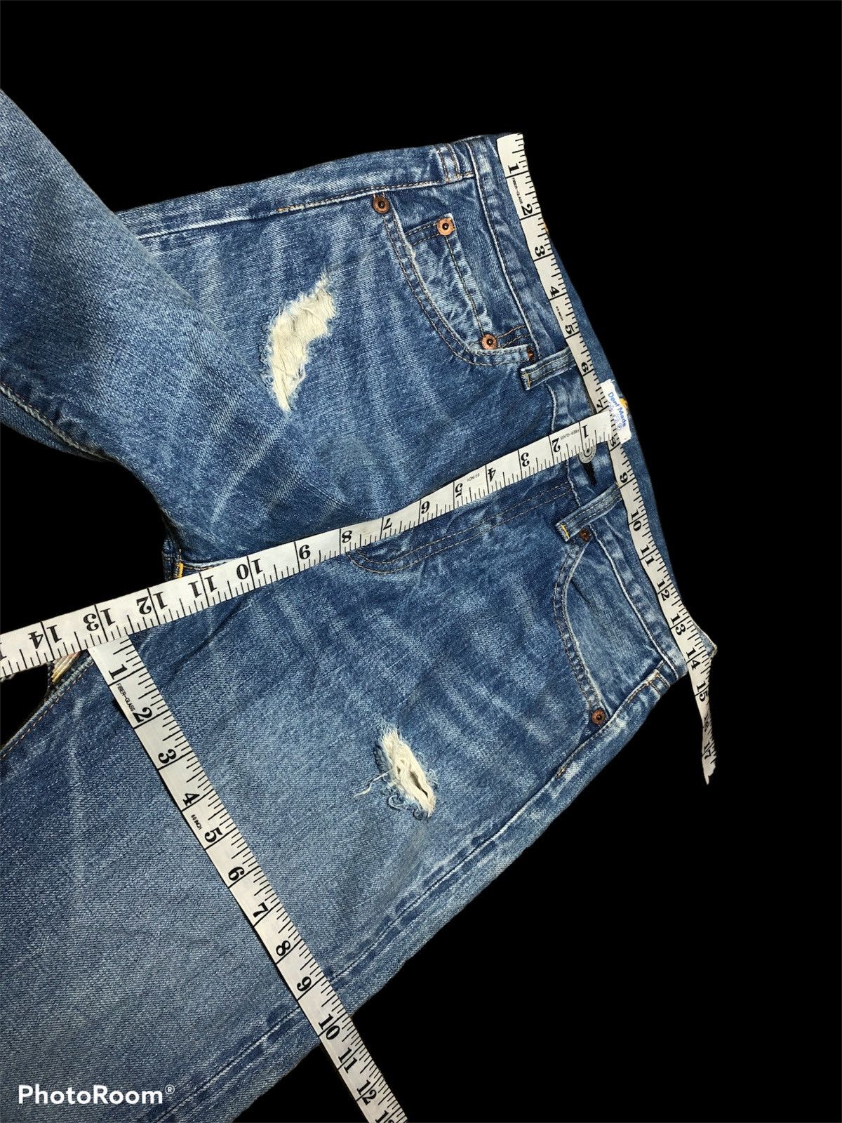 Japanese Brand × URBAN RESEARCH DOORS SELVEDGE⚡️DENI MADE REDLINE DISTRESSED DENIM Size US 28 / EU 44 - 6 Thumbnail