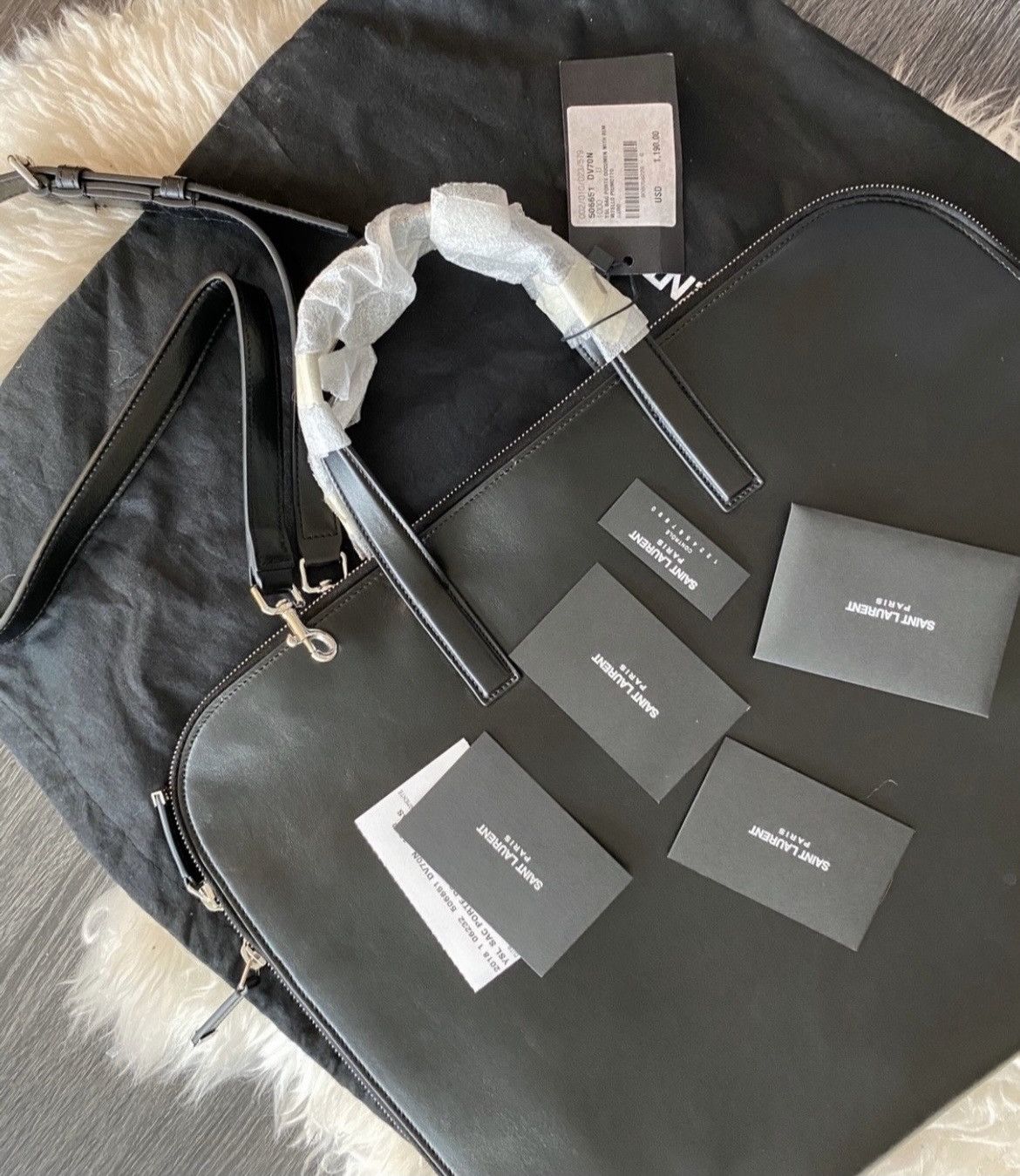 Hedi Slimane × Saint Laurent Paris × Yves Saint Laurent $2k Brand New Limited Edition Super Runway Briefcase YSL Bag Size ONE SIZE - 4 Thumbnail