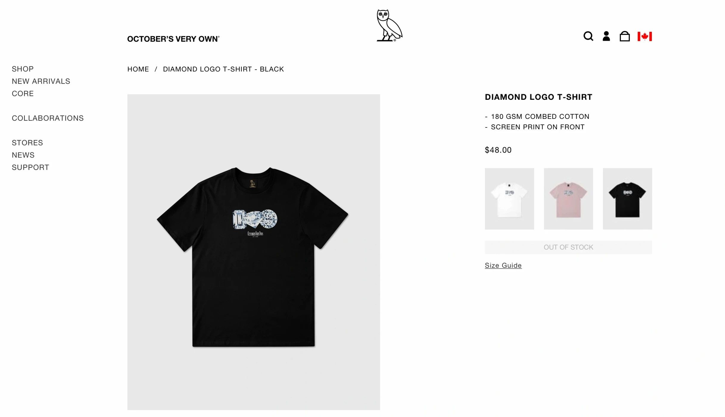 Drake OVO DIAMOND LOGO T-SHIRT Size US M / EU 48-50 / 2 - 5 Thumbnail