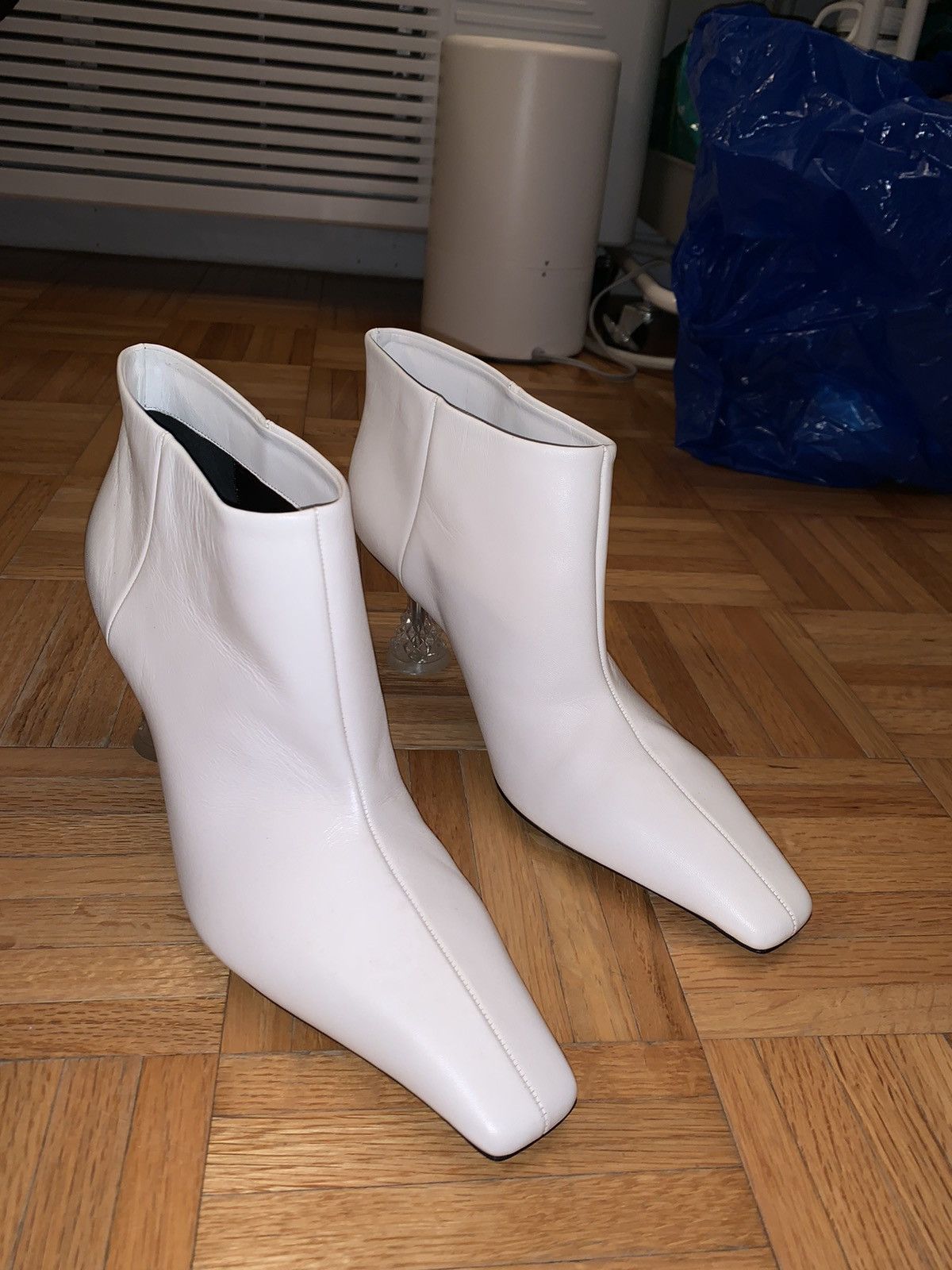 Fashion Celine Pages Boot Shop Celine's White Heeled Ankle Boots