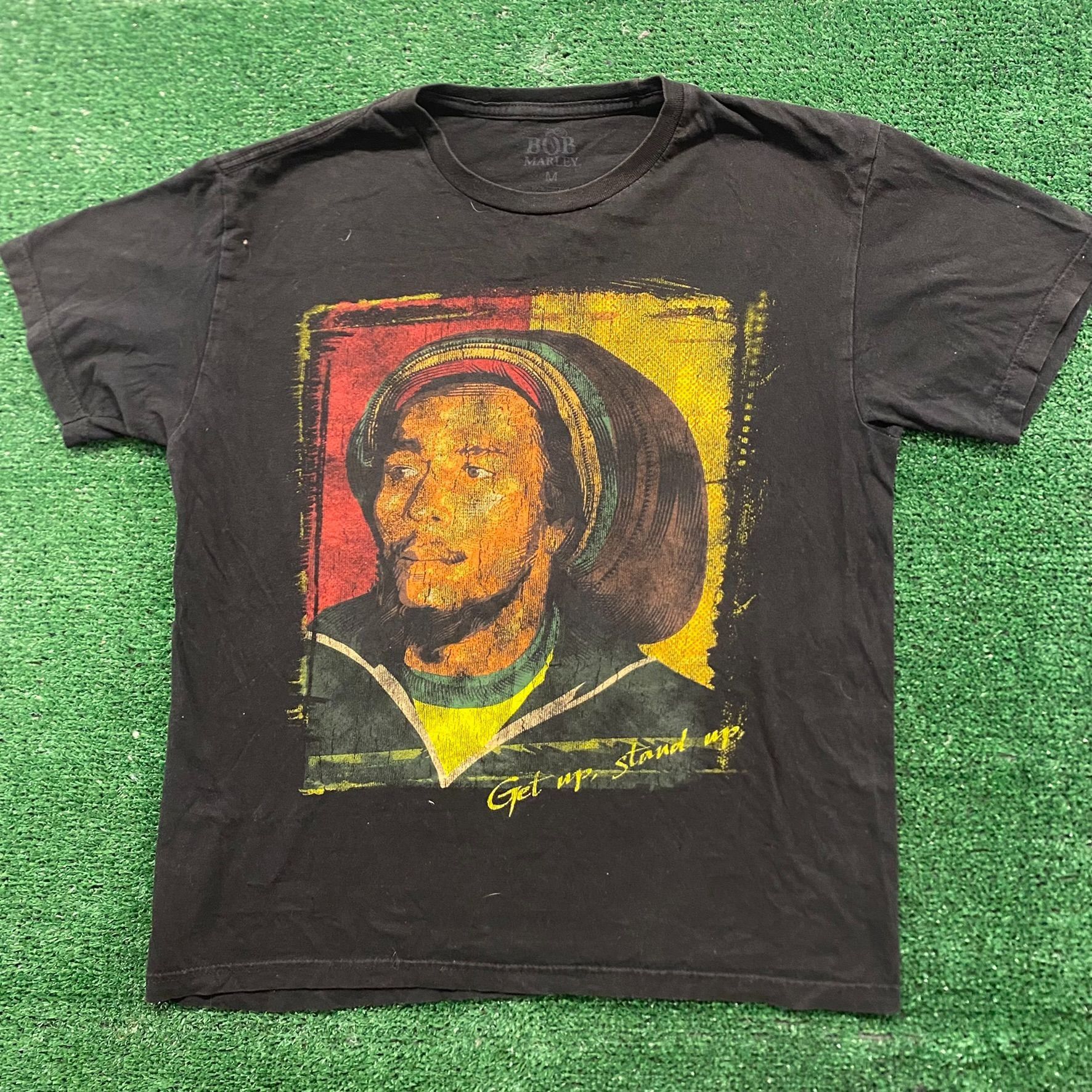 BOB MARLEY Bob Marley Band T-shirt Band T Men's L size cotton black type Vintage Second Hand