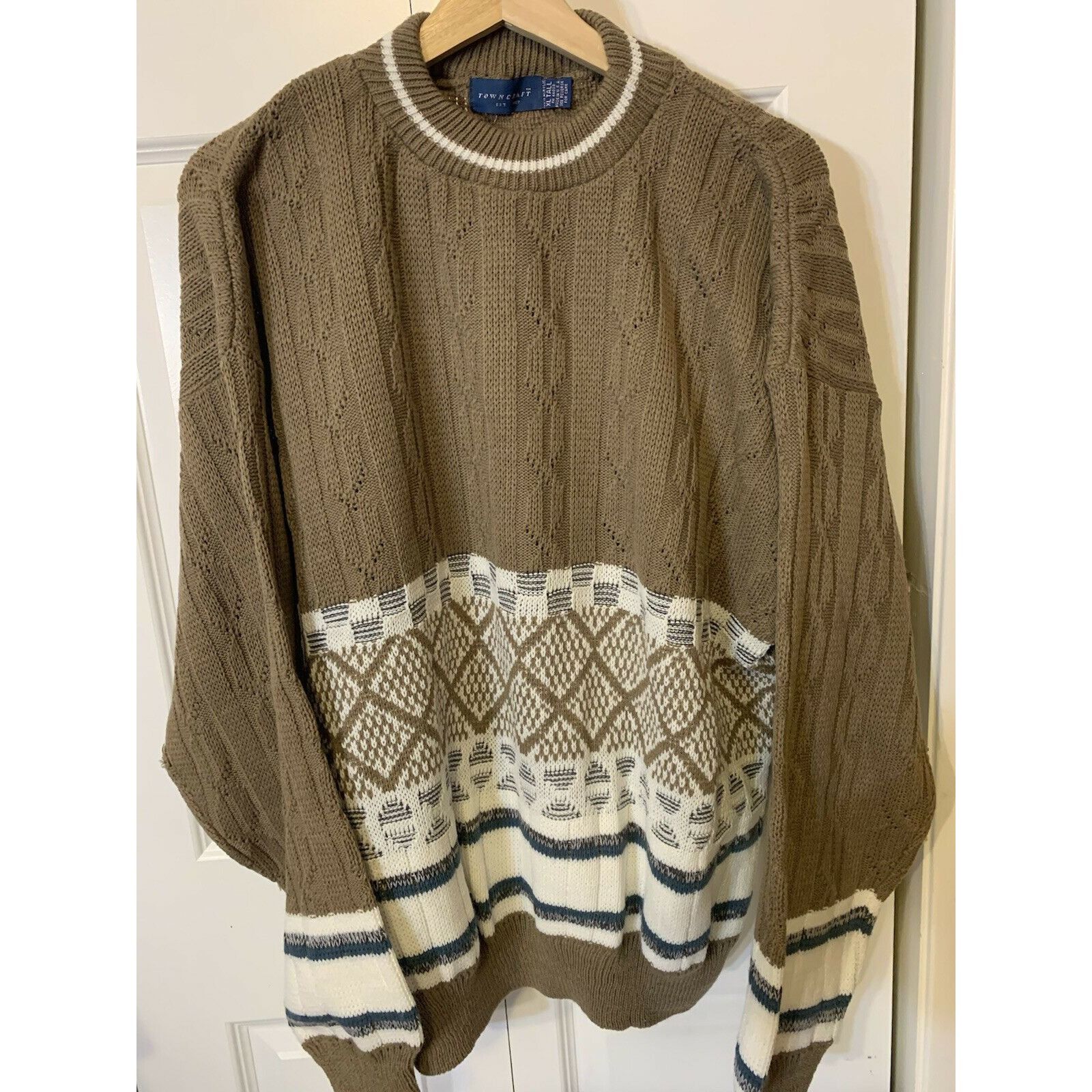Towncraft Vintage Towncraft Made In USA Men’s Sz XLT Long Sleeve Pullo Size US XL / EU 56 / 4 - 1 Thumbnail