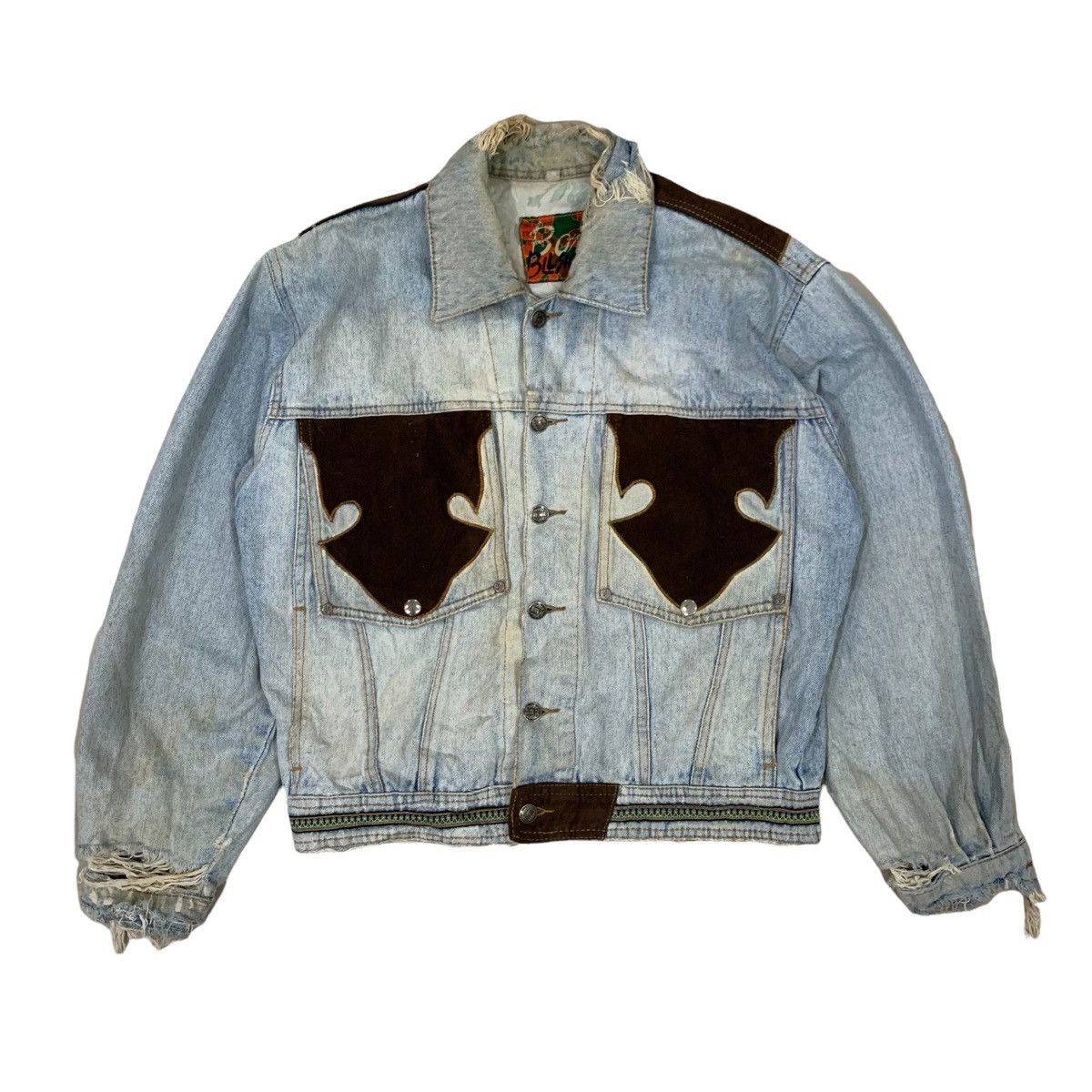 Japanese Brand × Vintage Vintage Blush On Distressed Denim Jacket Size US S / EU 44-46 / 1 - 1 Thumbnail