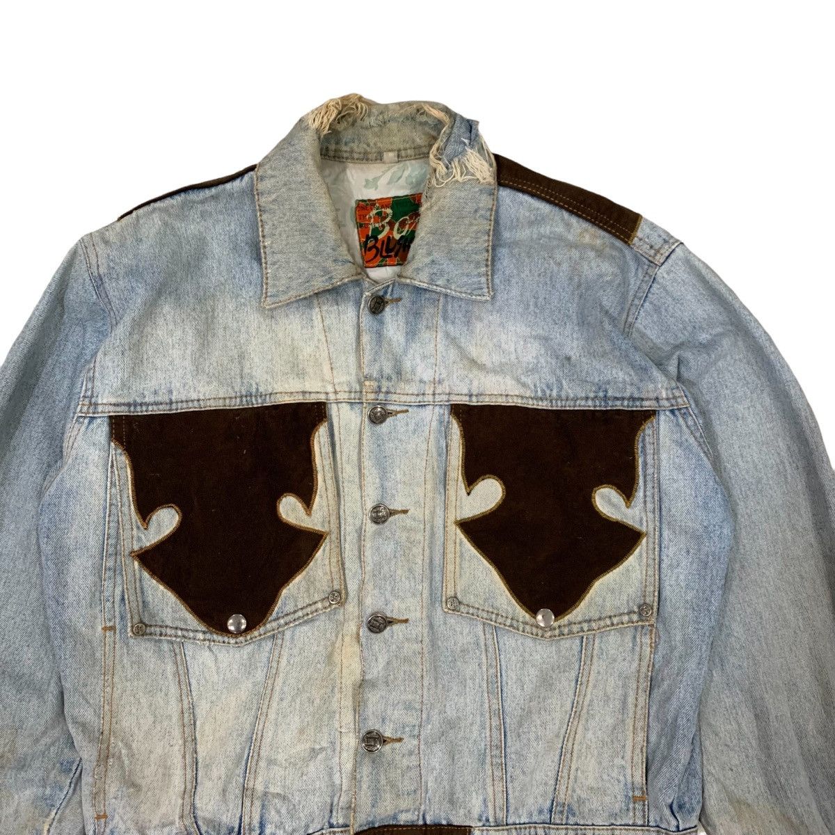 Japanese Brand × Vintage Vintage Blush On Distressed Denim Jacket Size US S / EU 44-46 / 1 - 2 Thumbnail